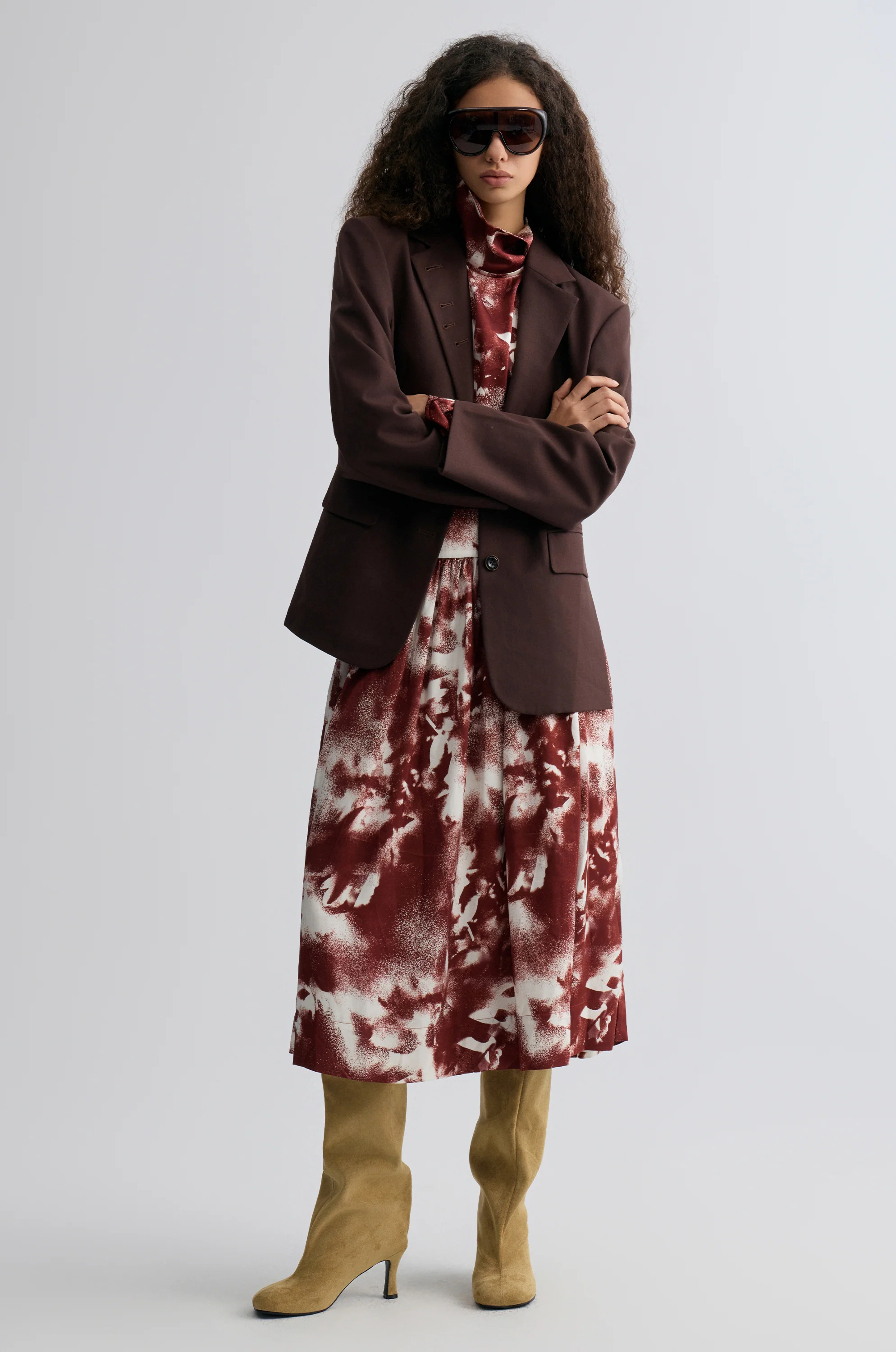 Abstract Flora Midi Dress - Image 9