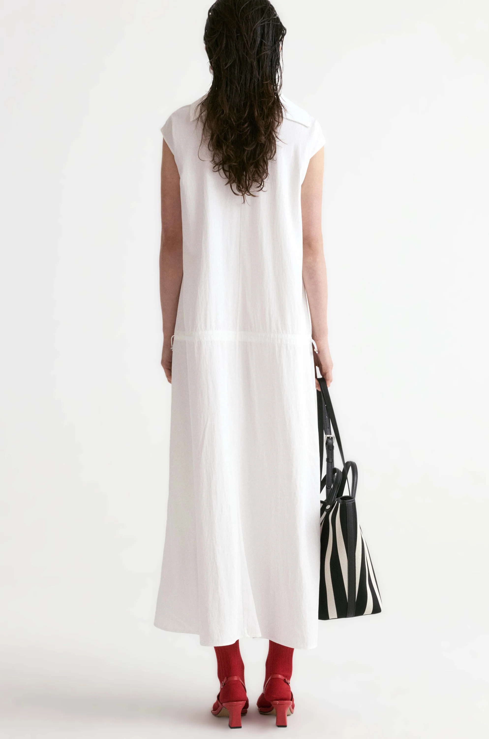 Amalfi Elasticated Dress-White - Image 6