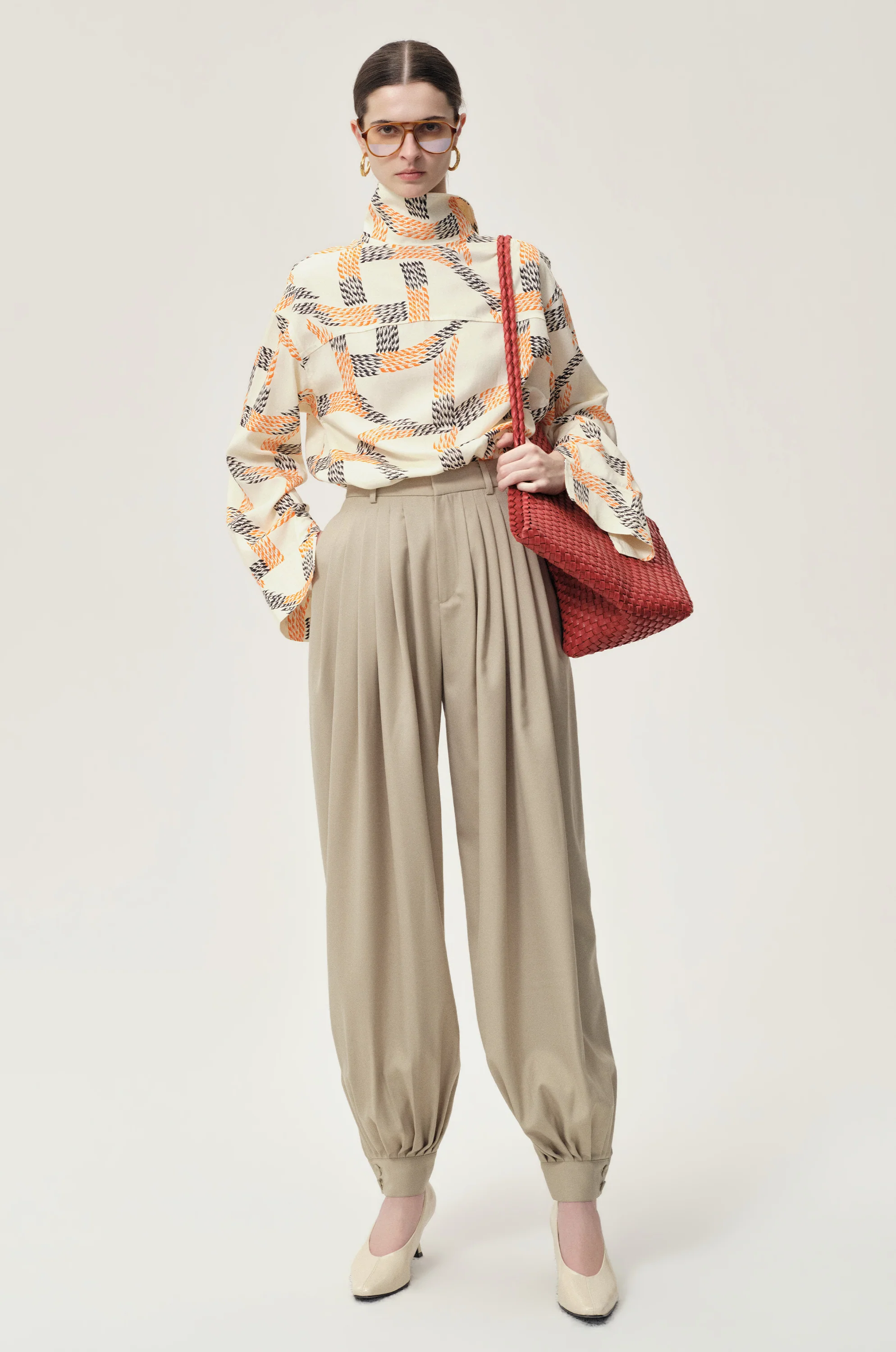 Balloon Pleat Trousers Fossil - Image 8