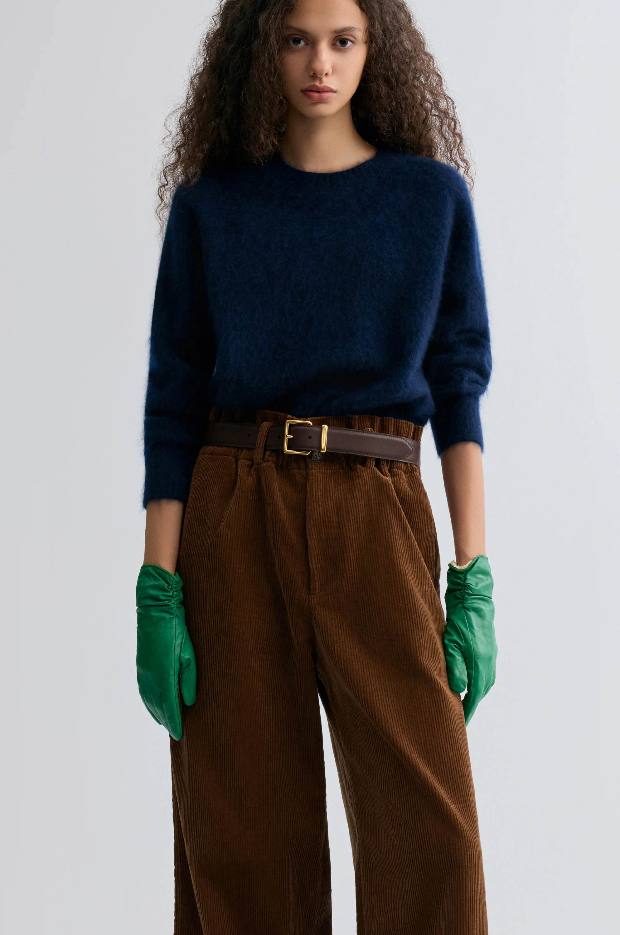 Buttery Boxy Brushed Wool Sweater Navy - Image 3