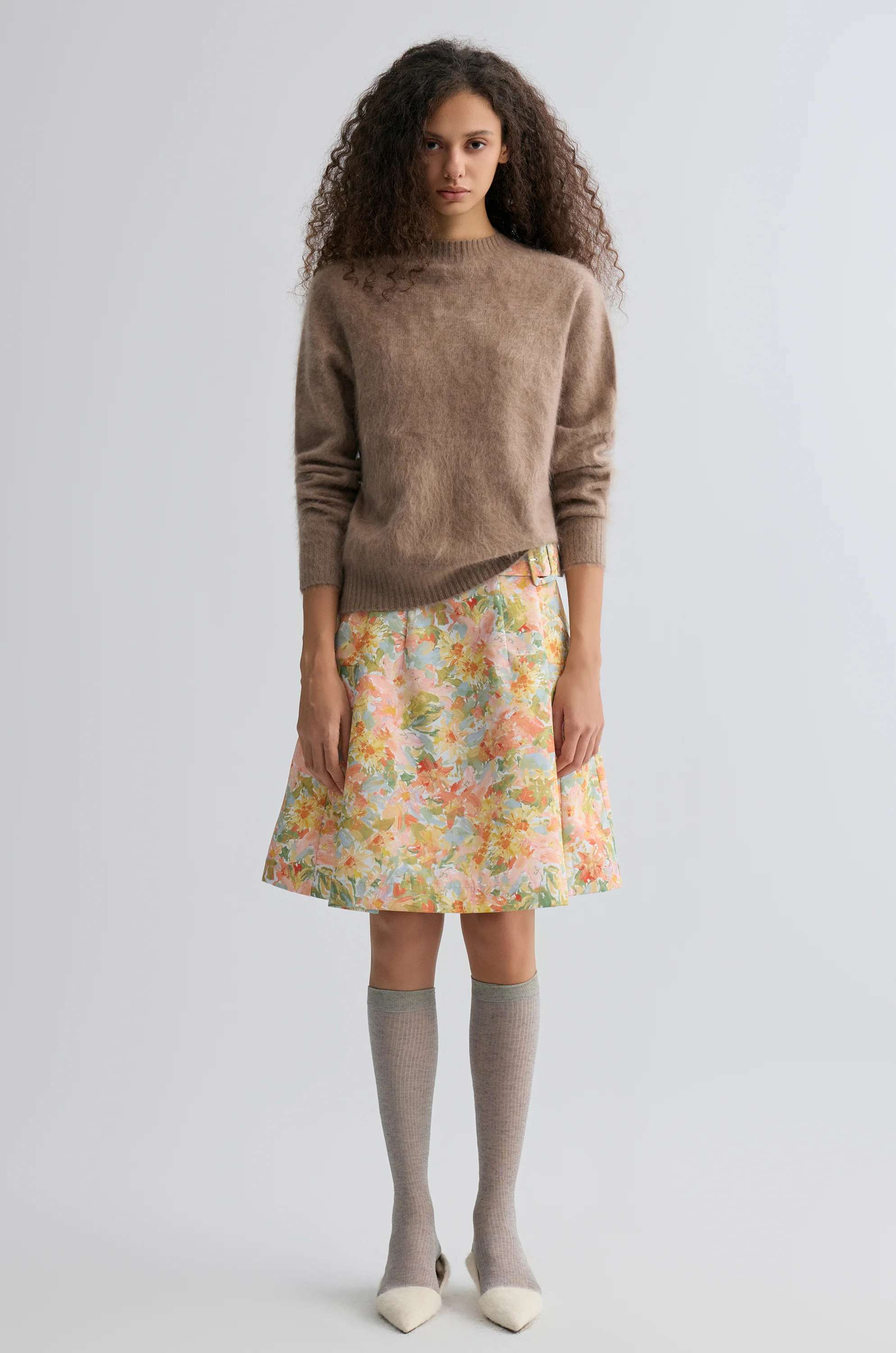 Buttery Boxy Brushed Wool Sweater Truffle Melange - Image 3