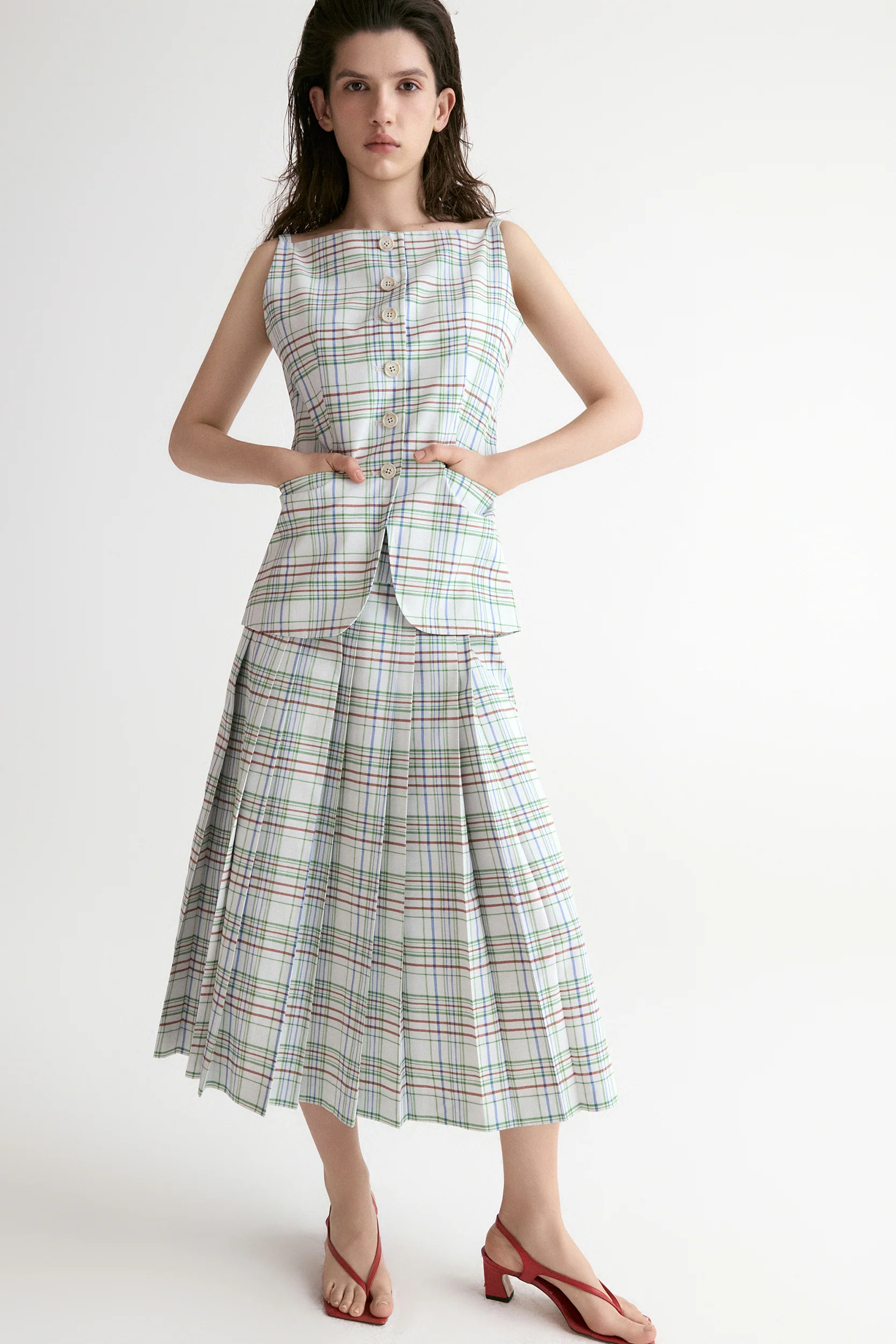 Capri Checked Waistcoat - Image 5