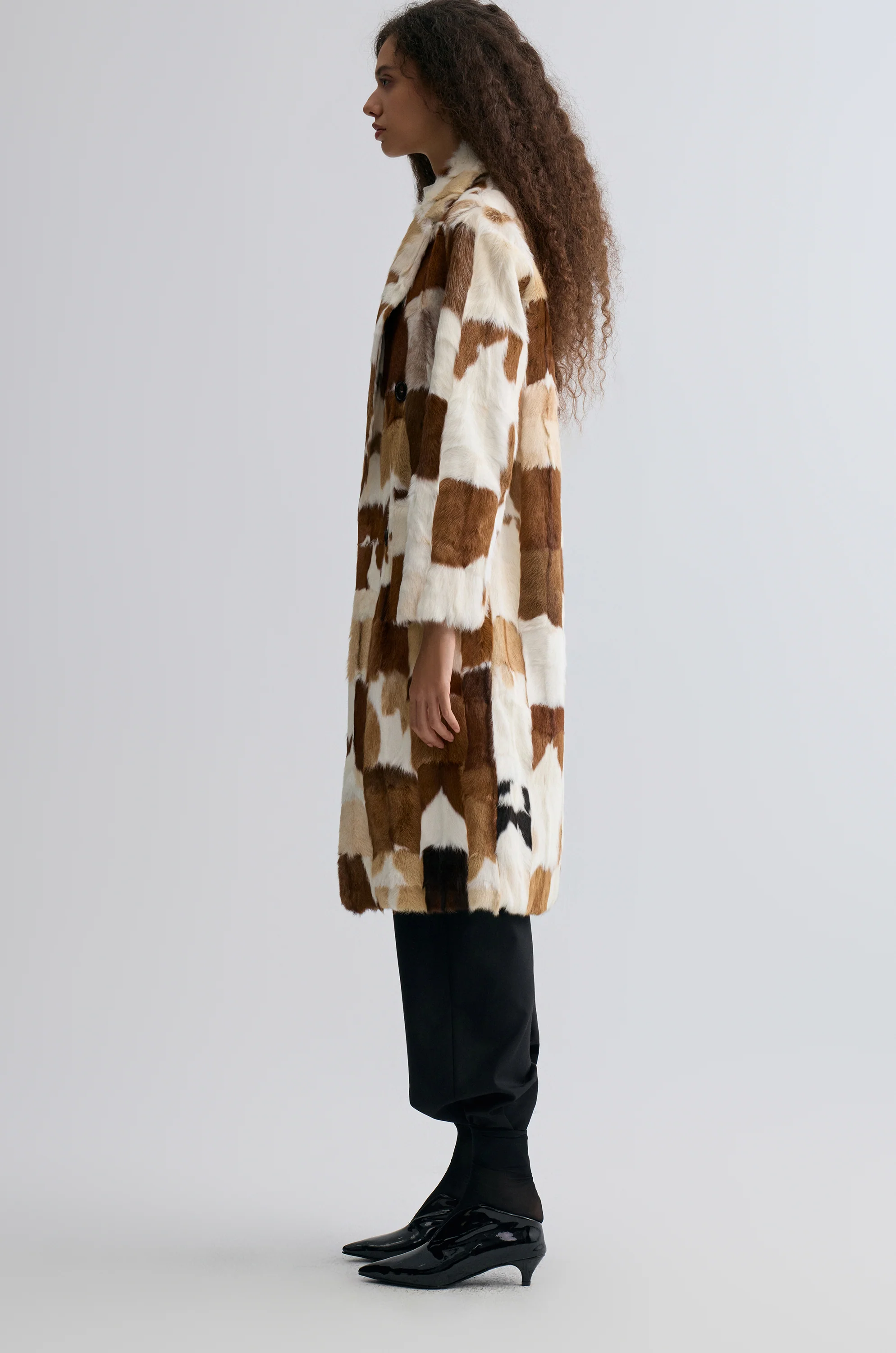 Chevre Patchwork Fur Coat - Image 3