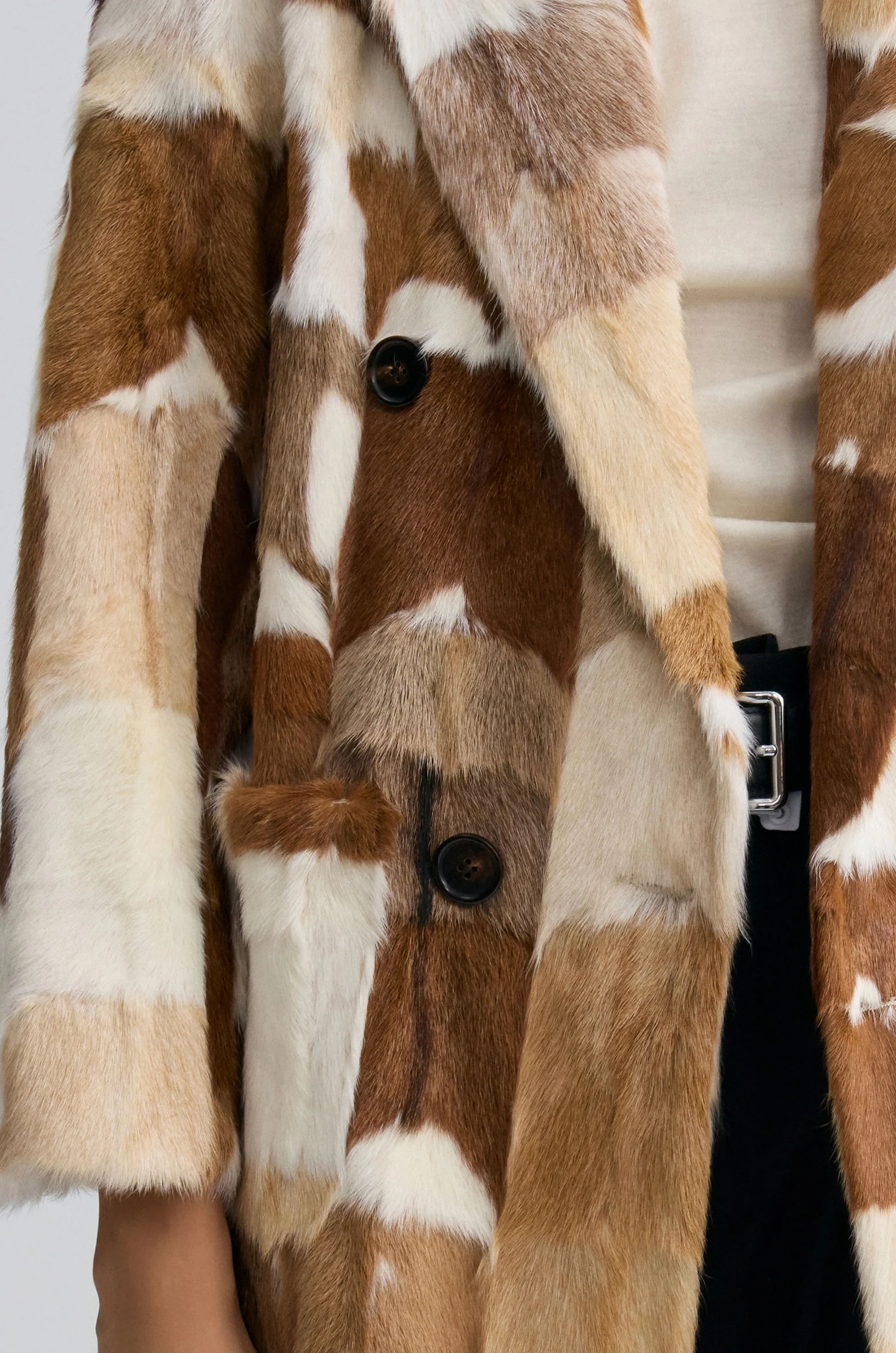 Chevre Patchwork Fur Coat - Image 9