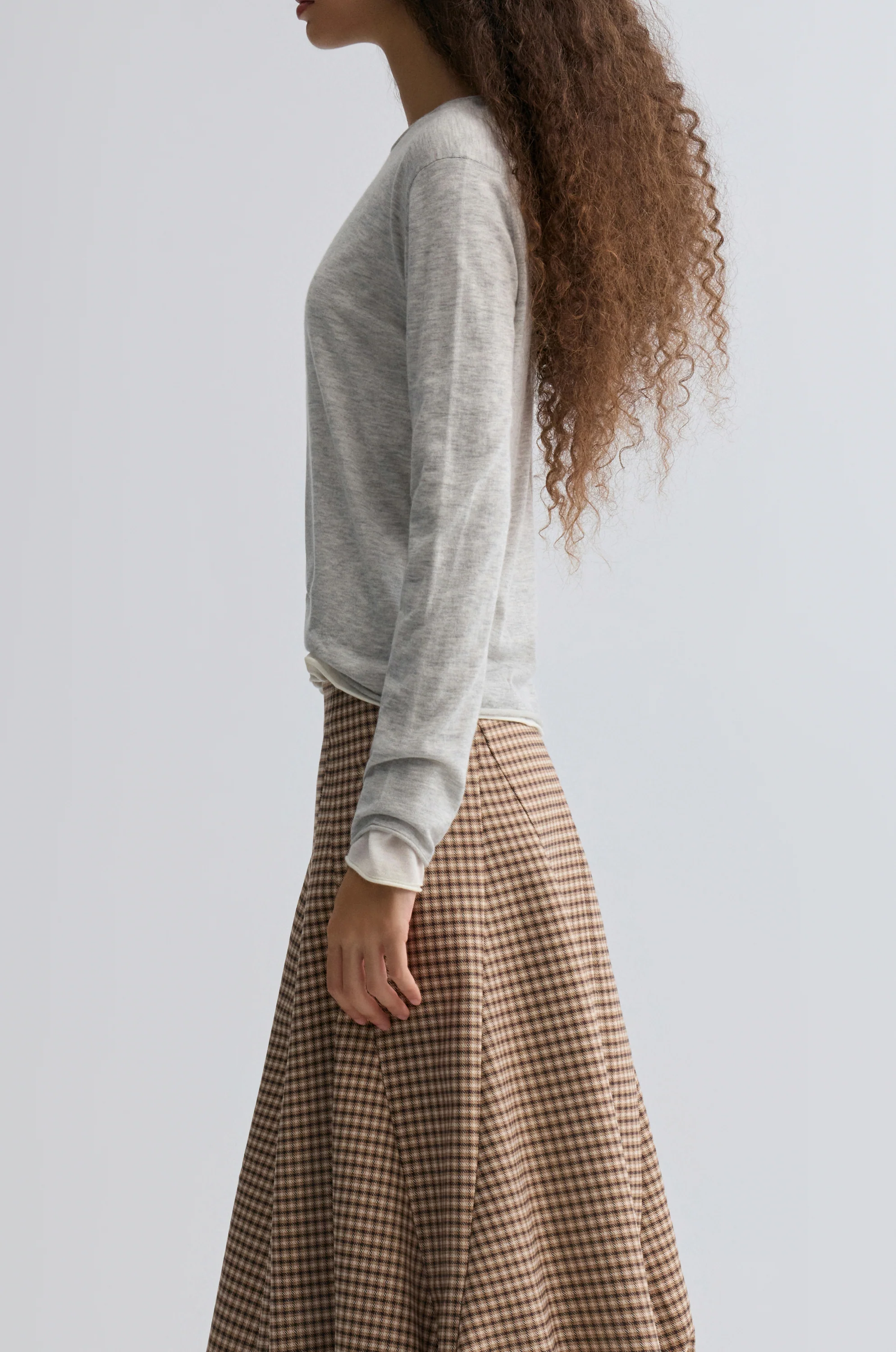 Cloudlike Knit Soft Crewneck Grey Melange - Image 4