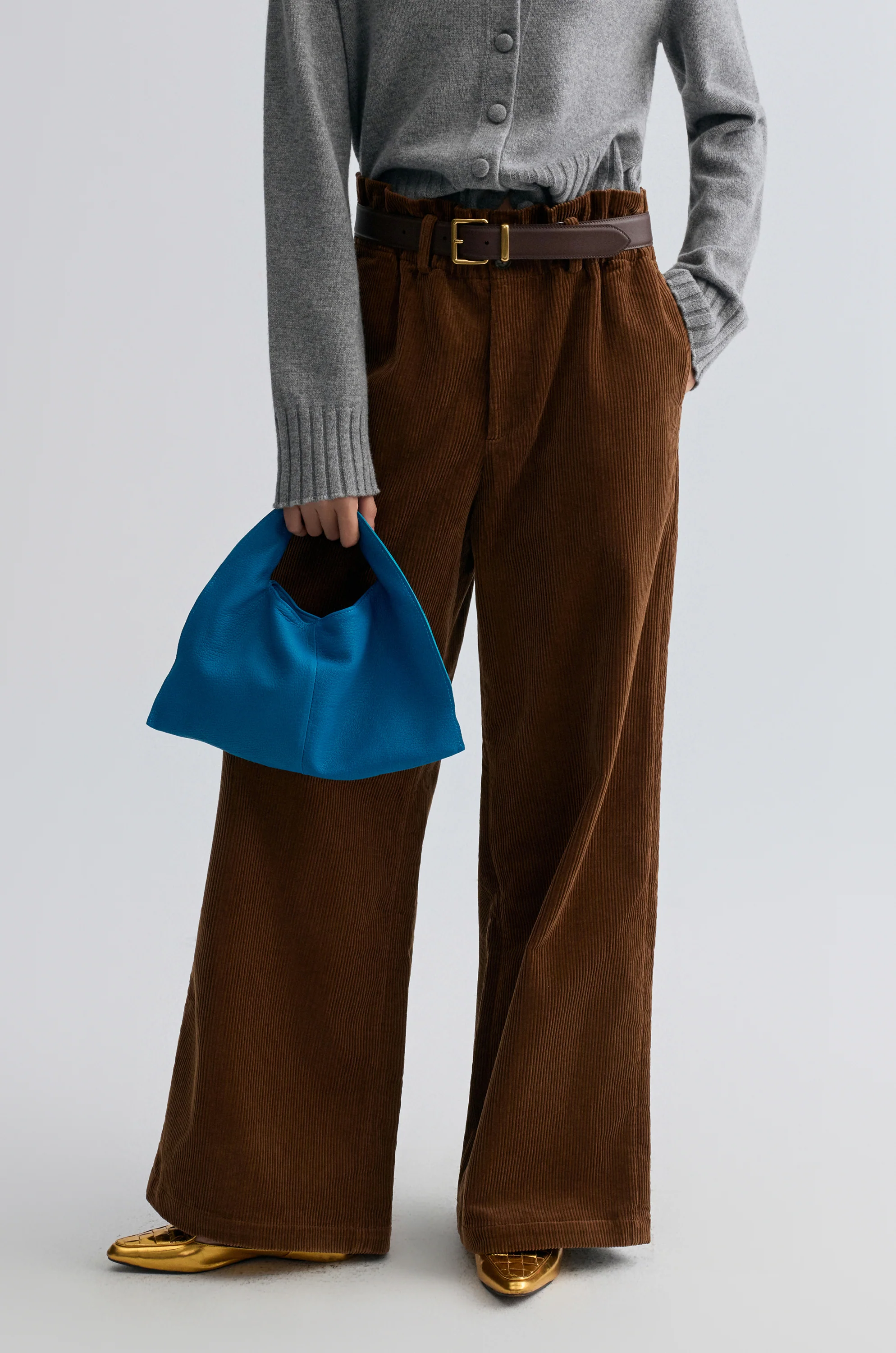 Corduroy Wide-leg Trousers Cocoa Brown - Image 5