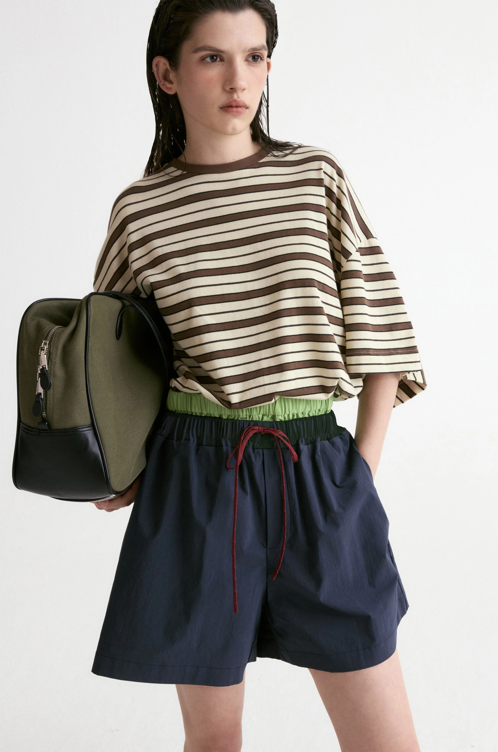 Double Waist Short-Navy - Image 6
