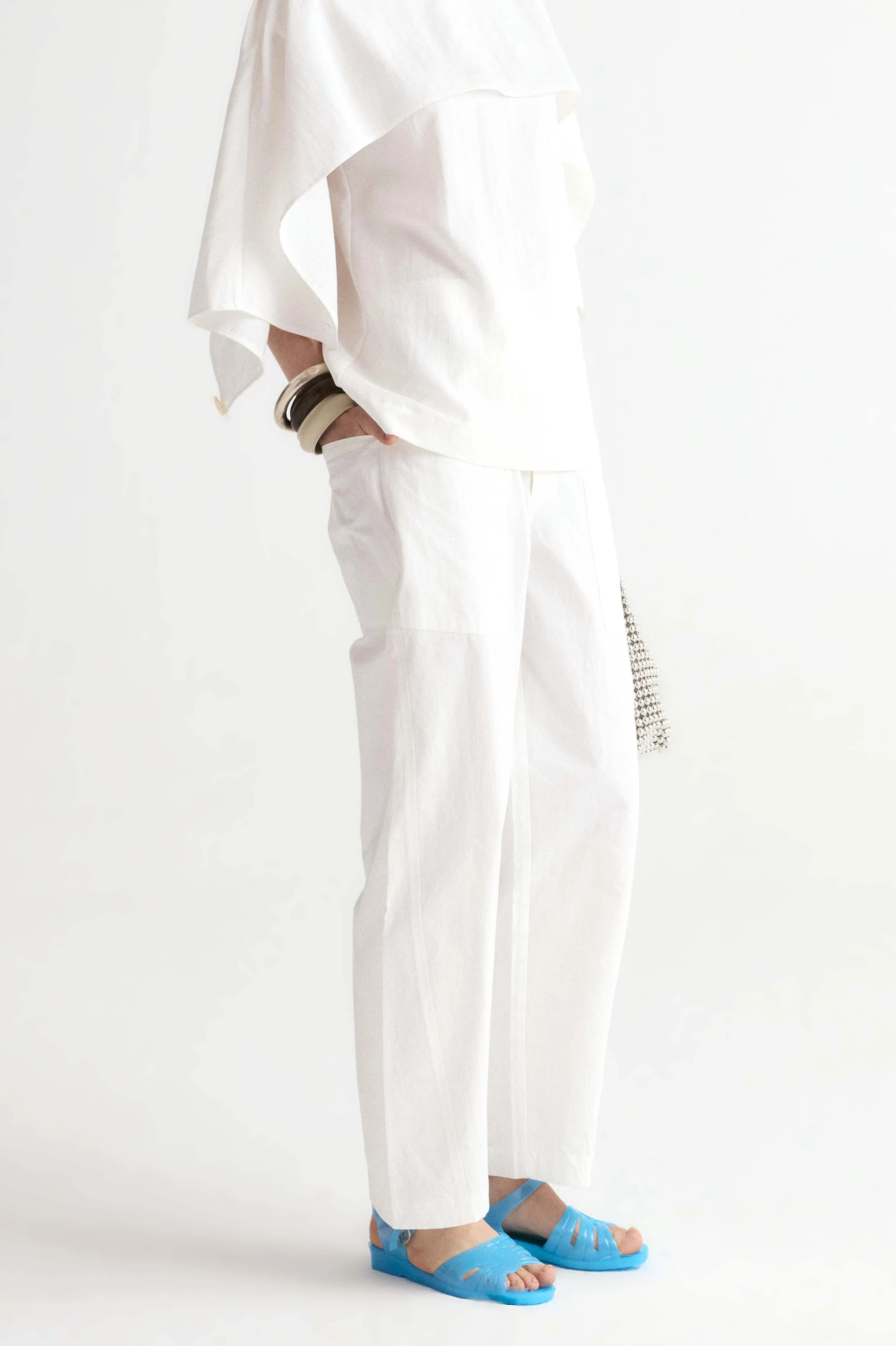 Double Waist Trousers-White - Image 6