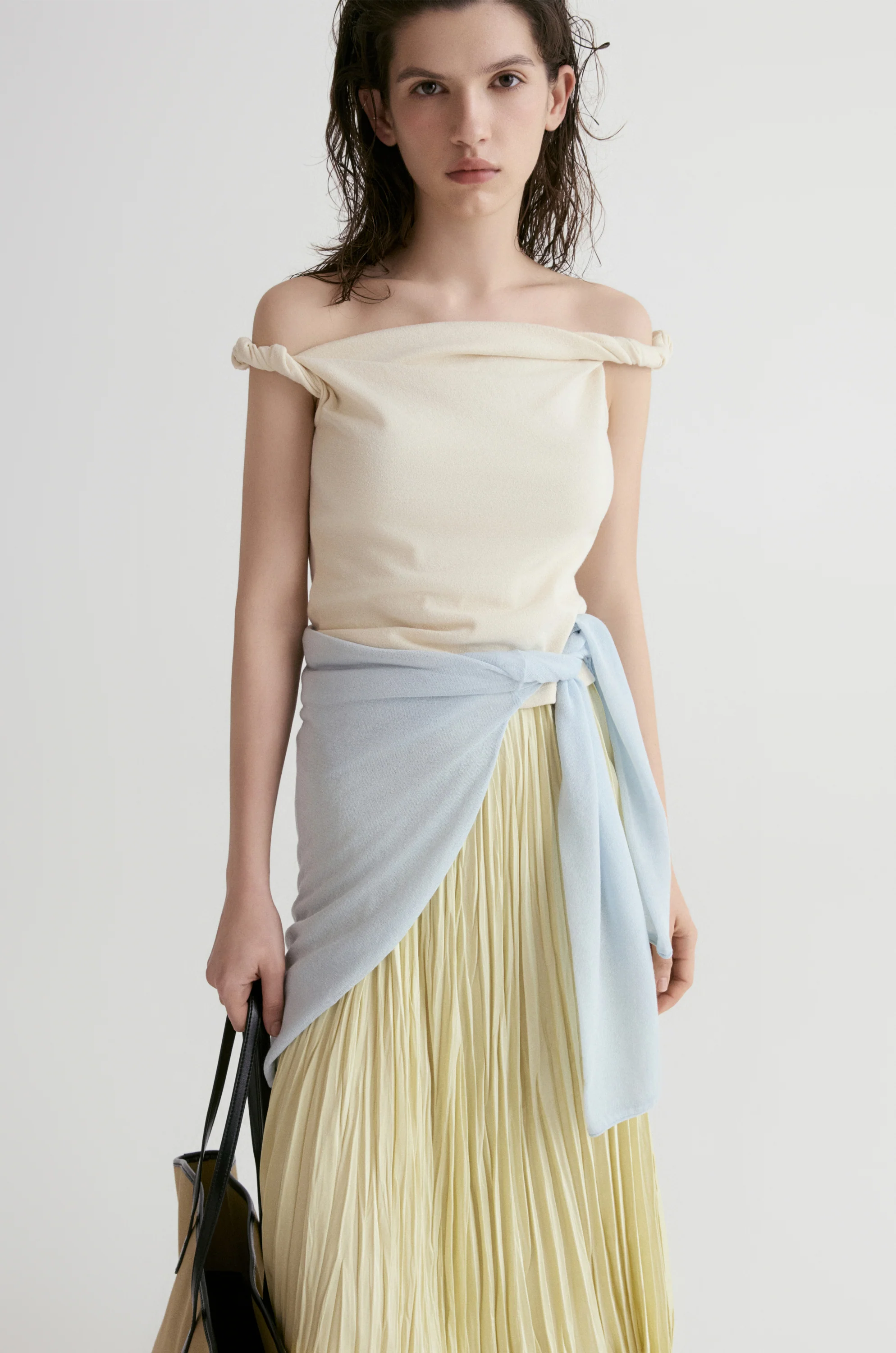 Dry Loop Terry Twisted Tank Top-Ivory - Image 4