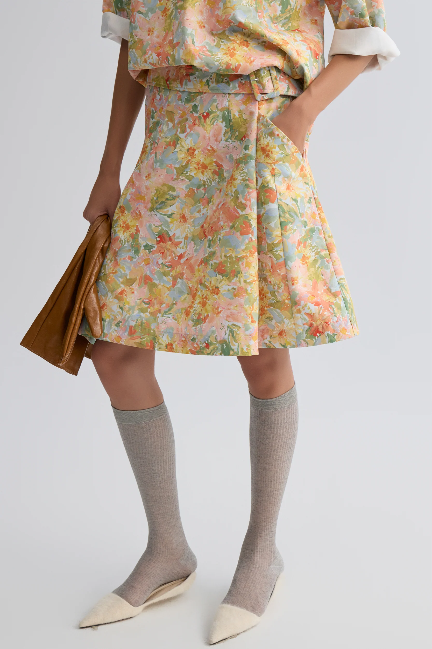Impressionist Floral Print Skirt - Image 2