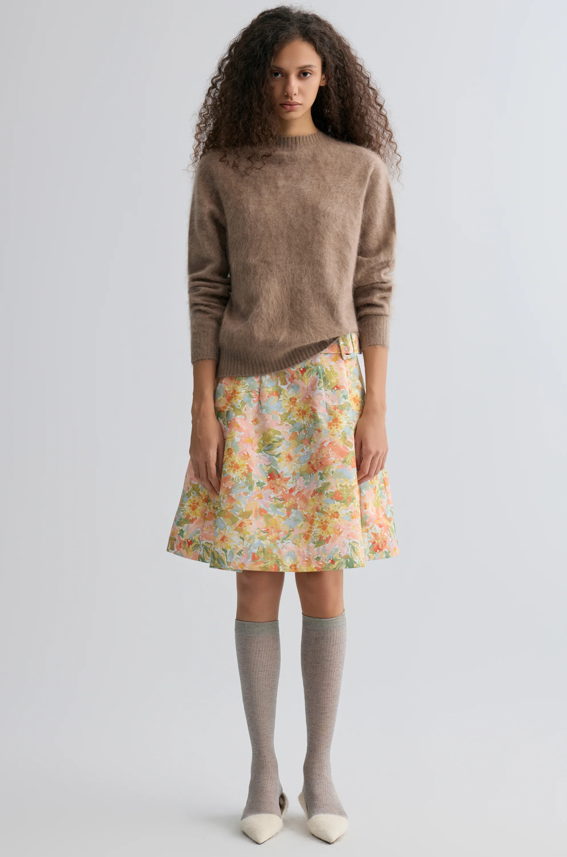 Impressionist Floral Print Skirt - Image 3