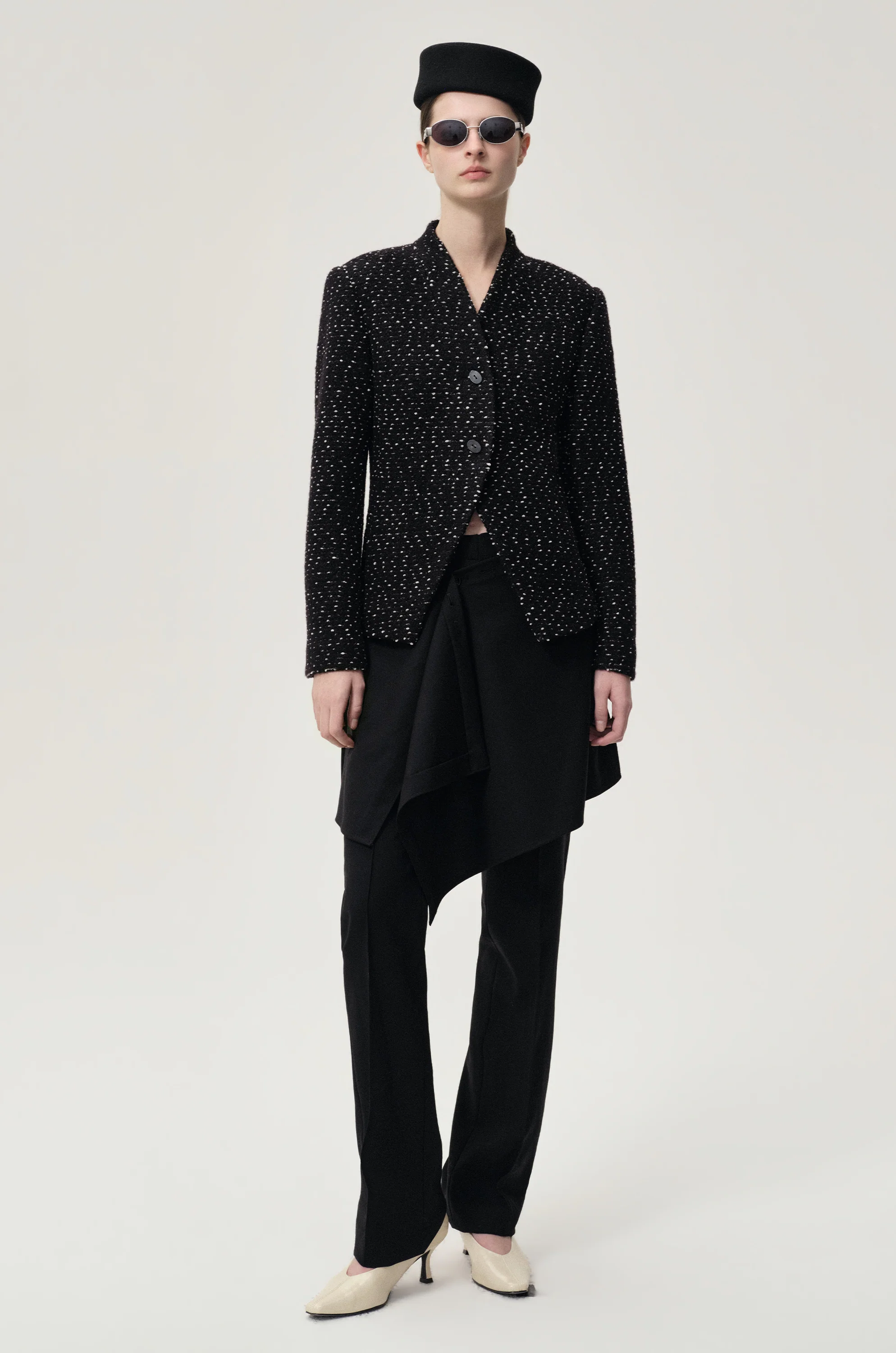 Layered Skirt Trousers Black - Image 6