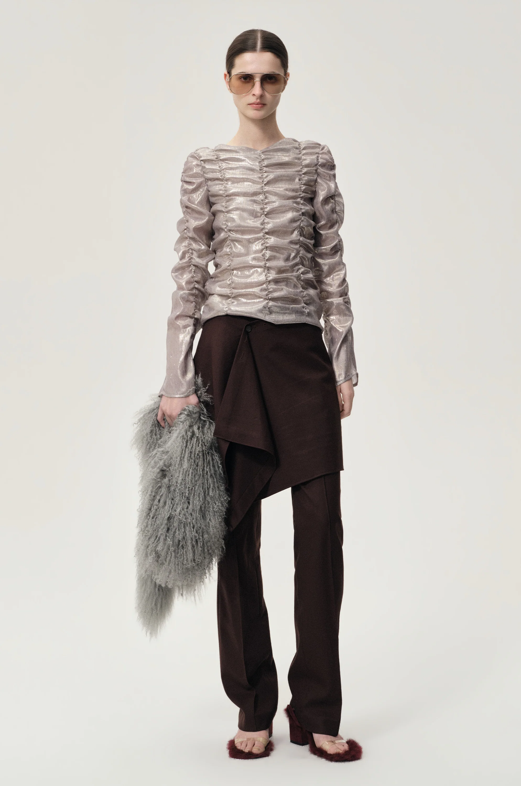 Layered Skirt Trousers Rum - Image 11