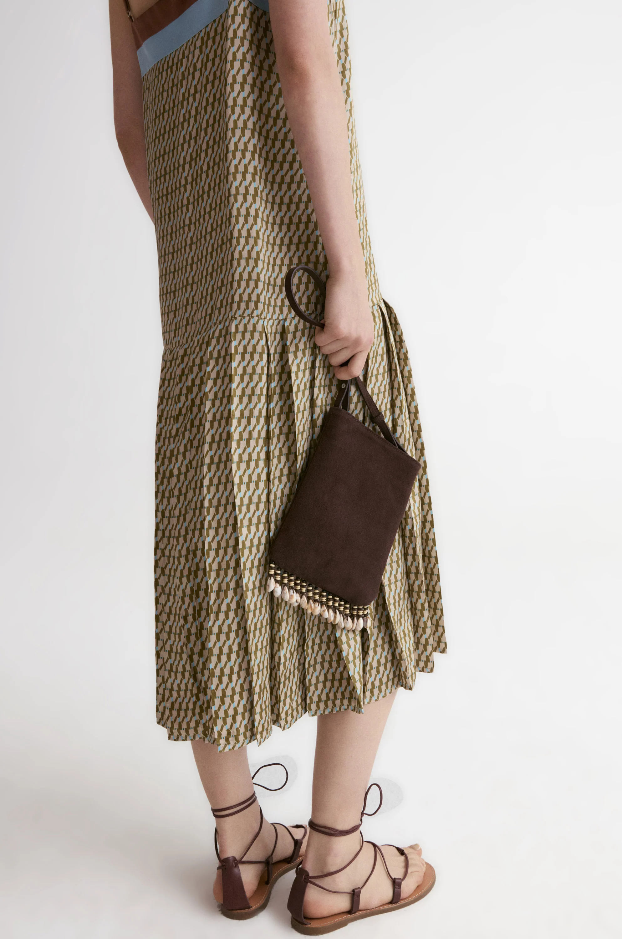 Majorelle Shell Suede Mini Bag-Chocolate Brown - Image 3