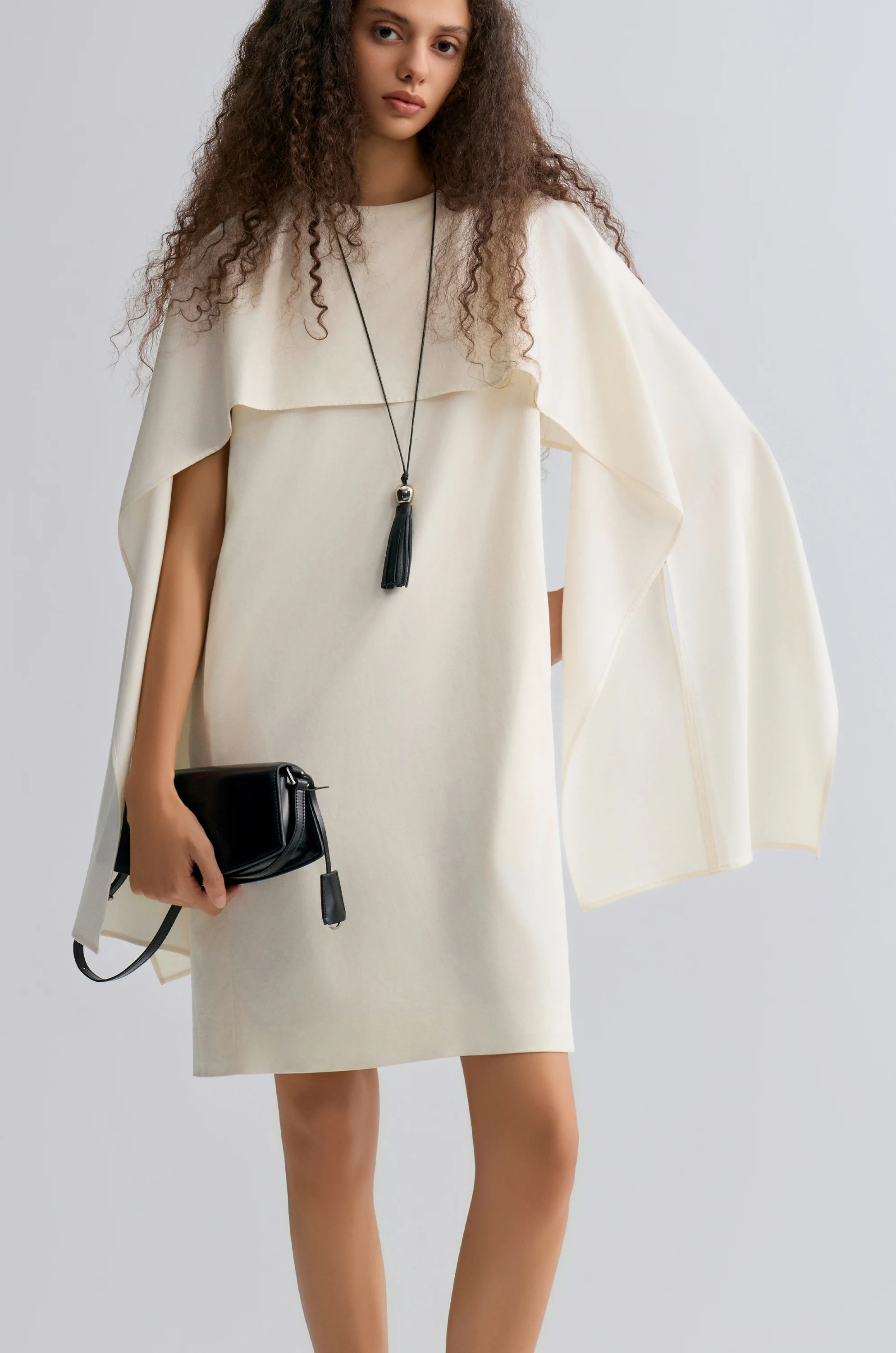 Opera Cape Dress Ivory - Image 7