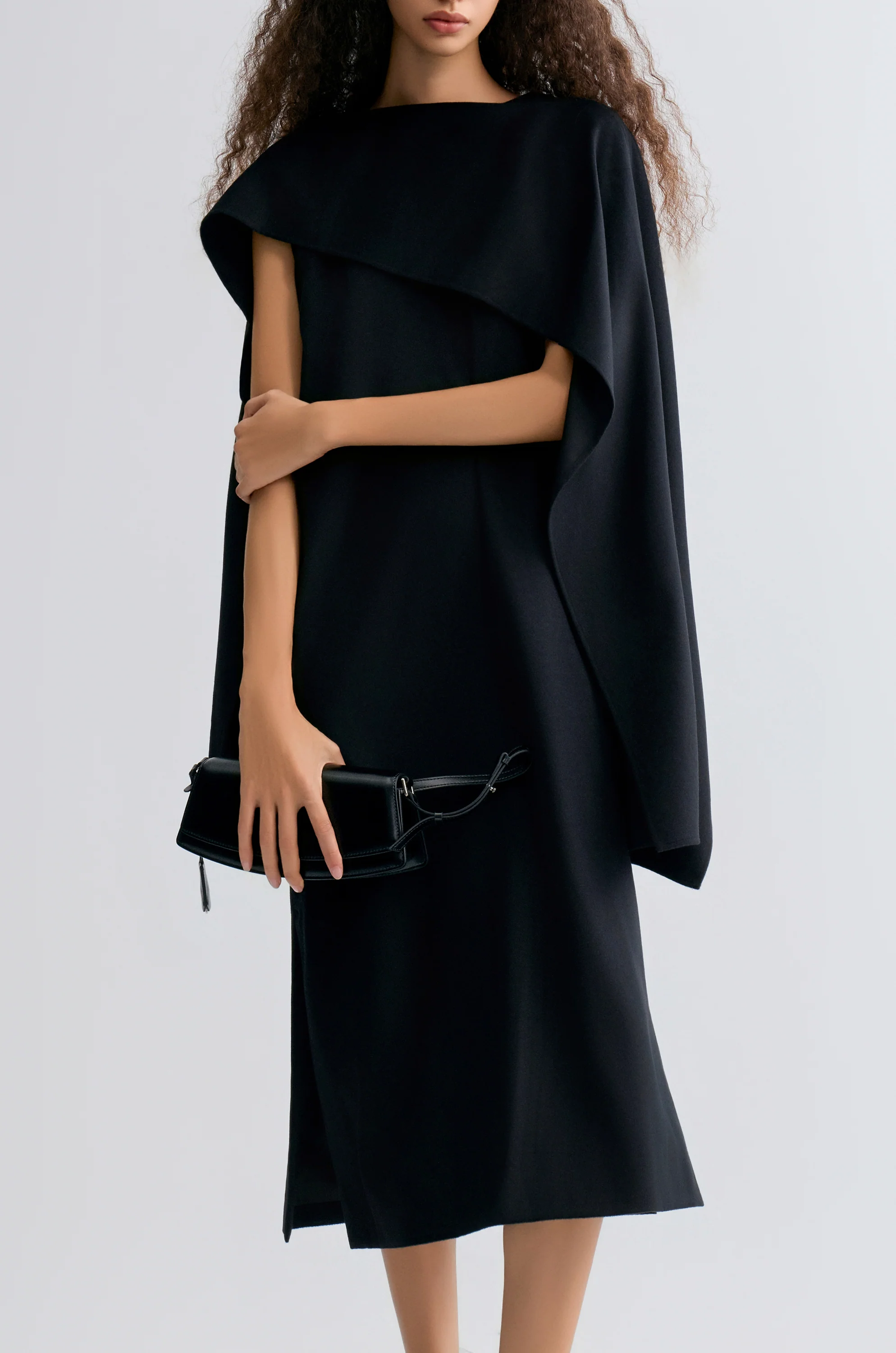 Opera Cape Maxi Dress Black - Image 6