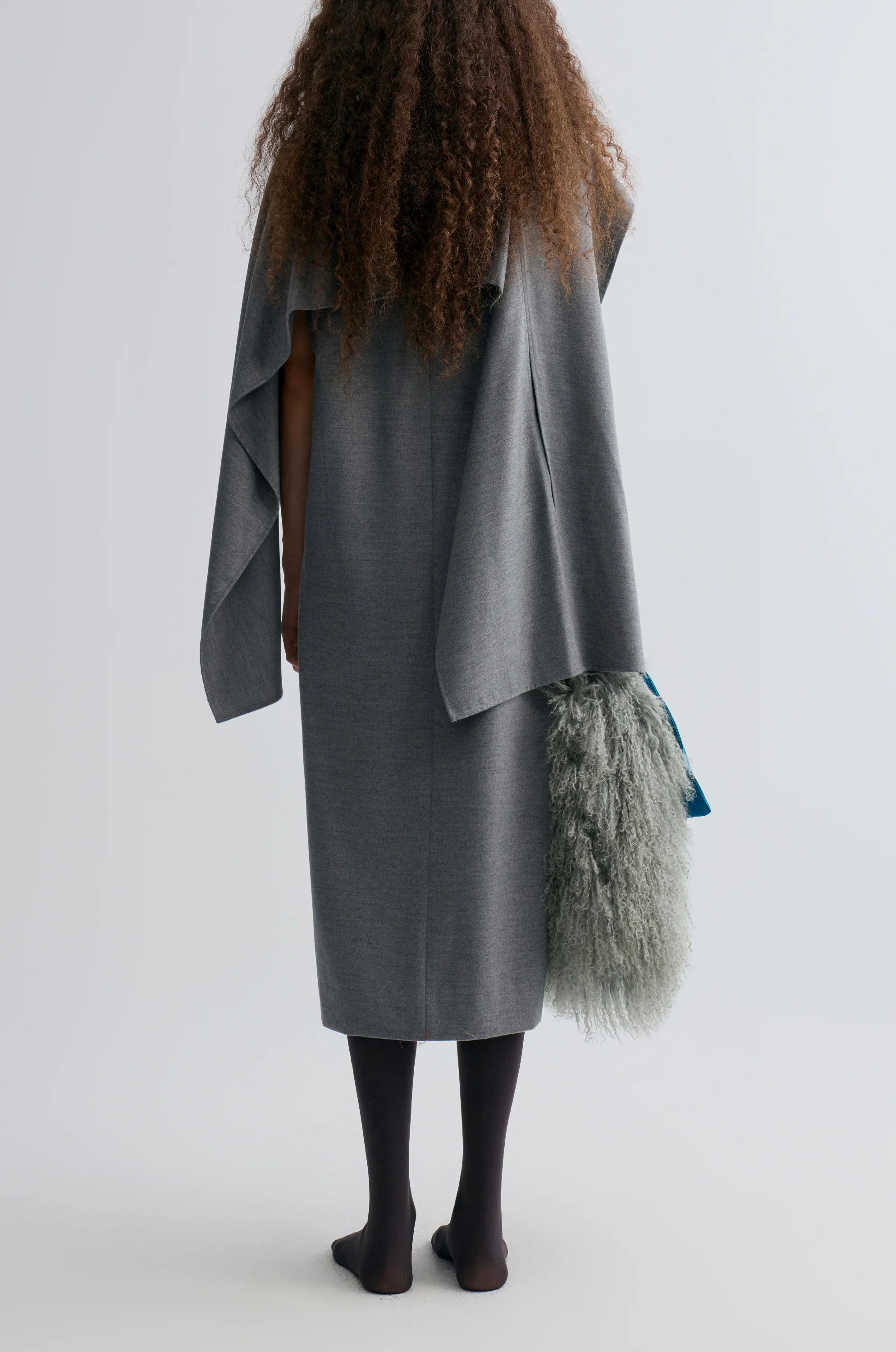 Opera Cape Maxi Dress Grey Melange - Image 5