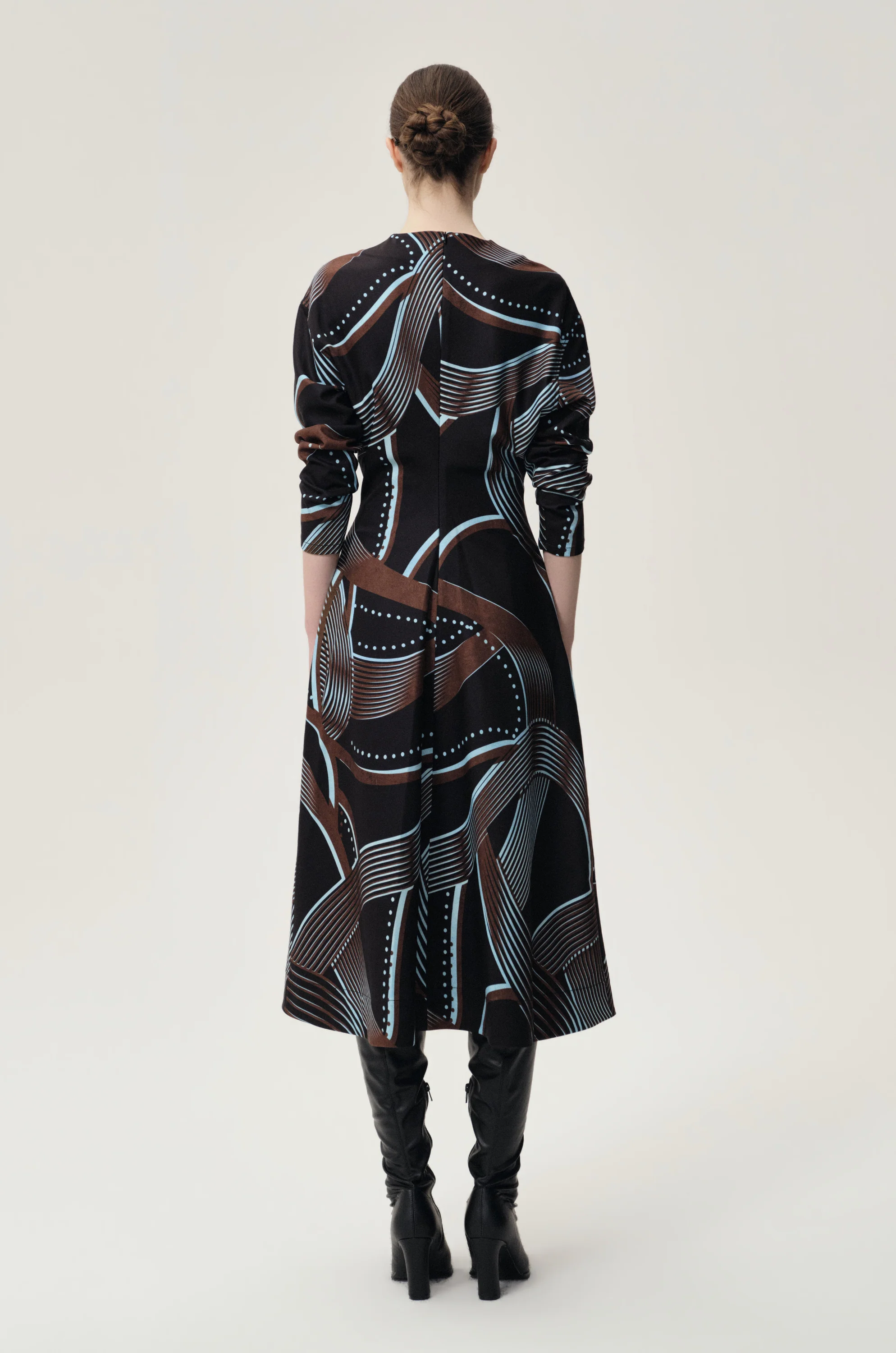 Printed Draped-waist Dress Multi - Image 5
