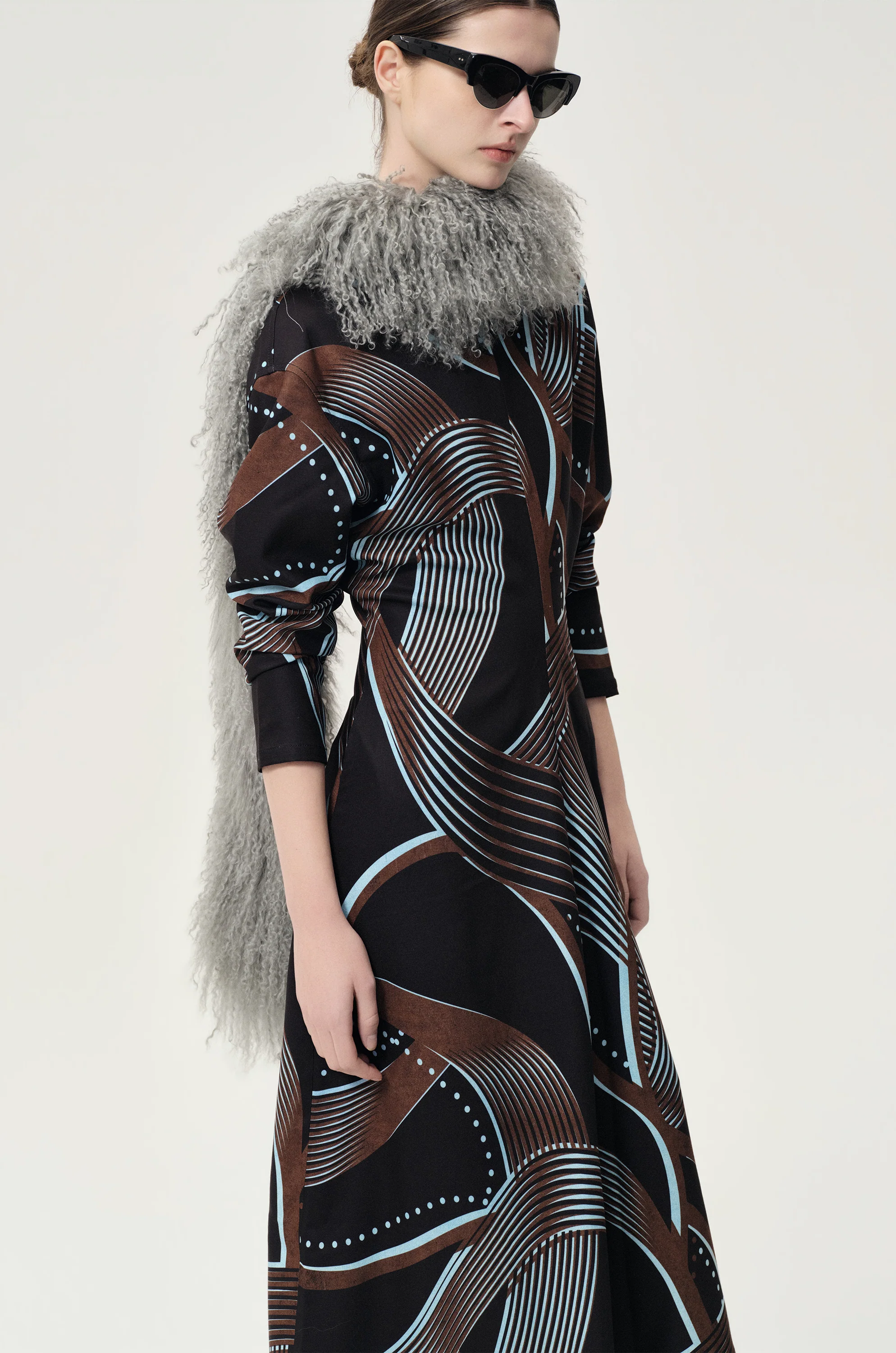 Printed Draped-waist Dress Multi - Image 6