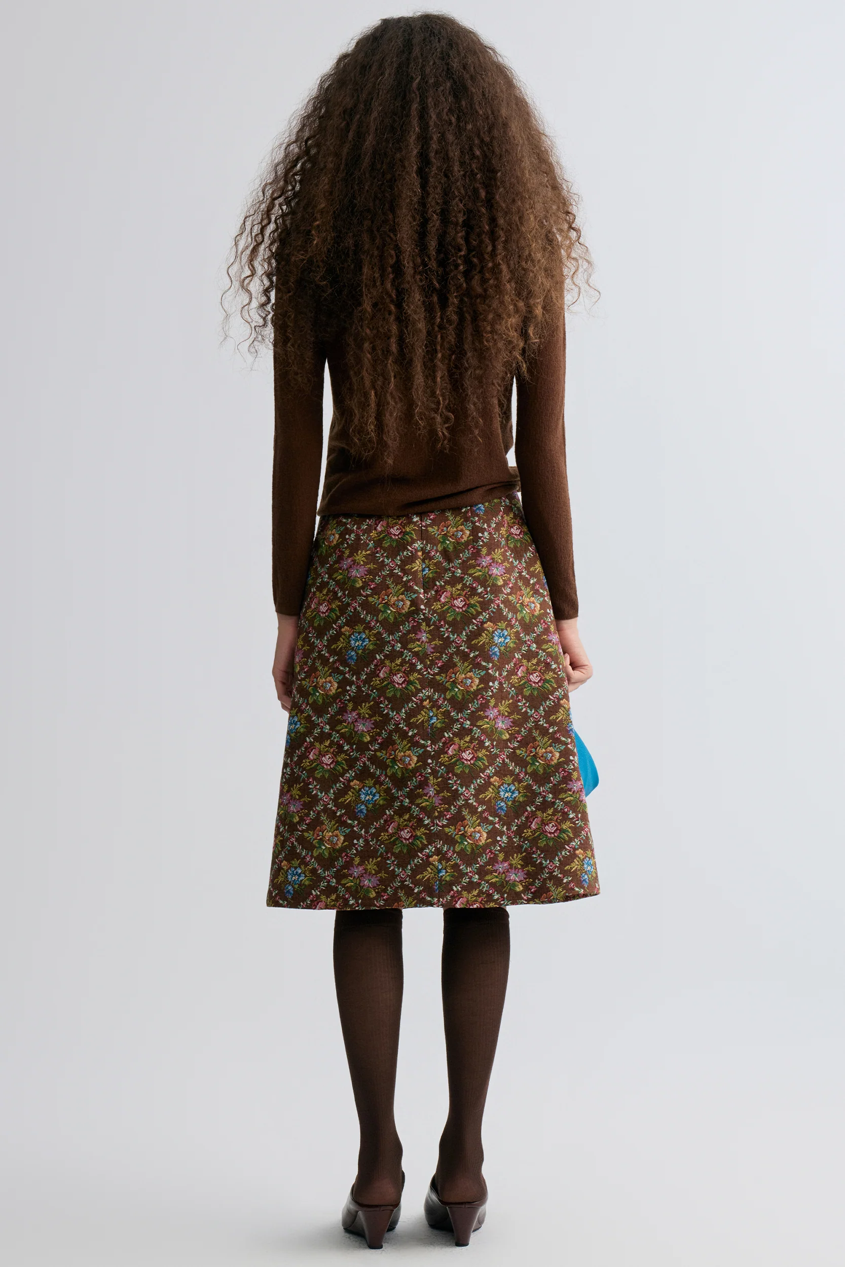 Retrobloom Jacquard Skirt Chocolate - Image 2