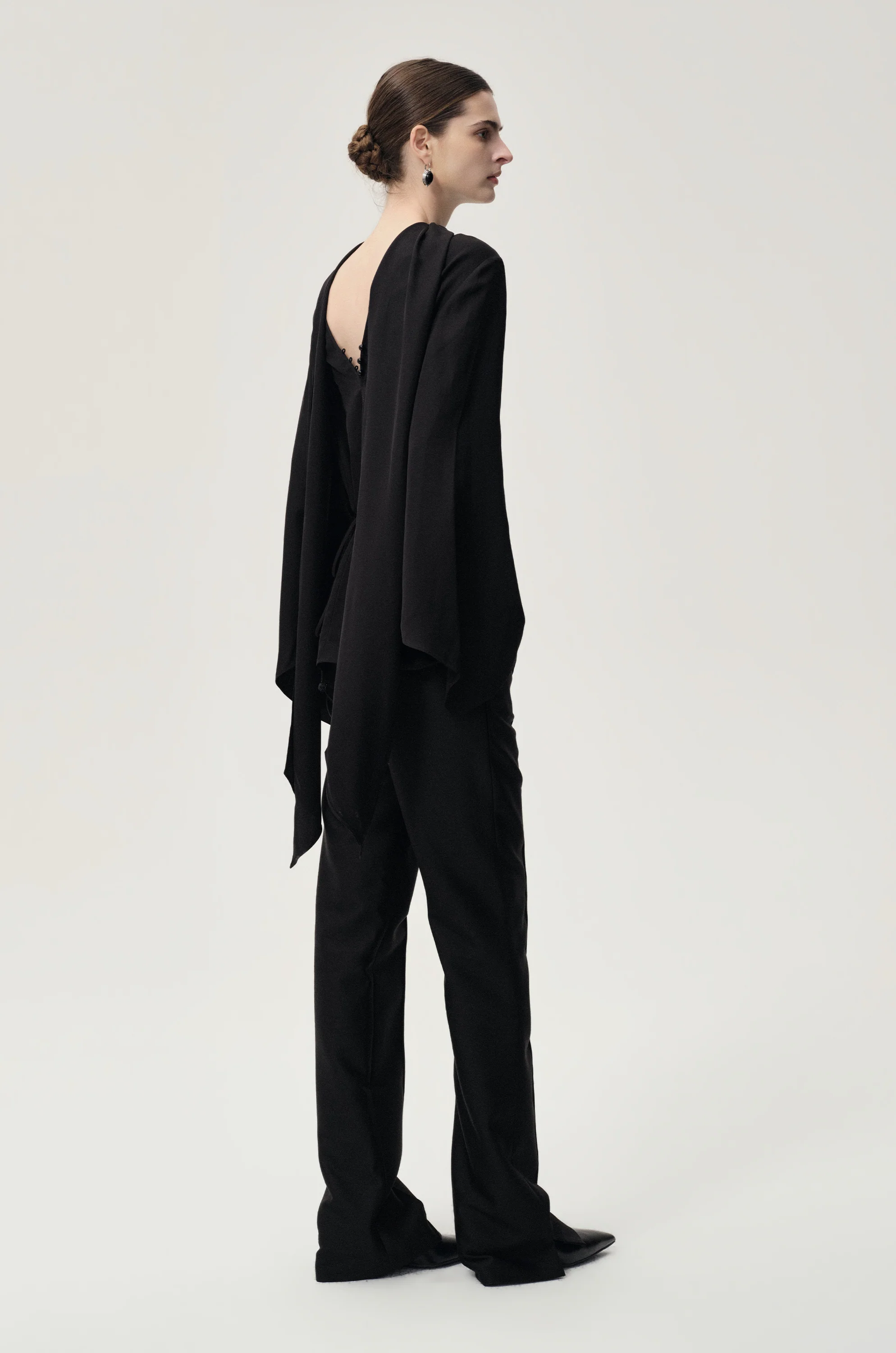 Reversible Scarf Blouse Black - Image 12