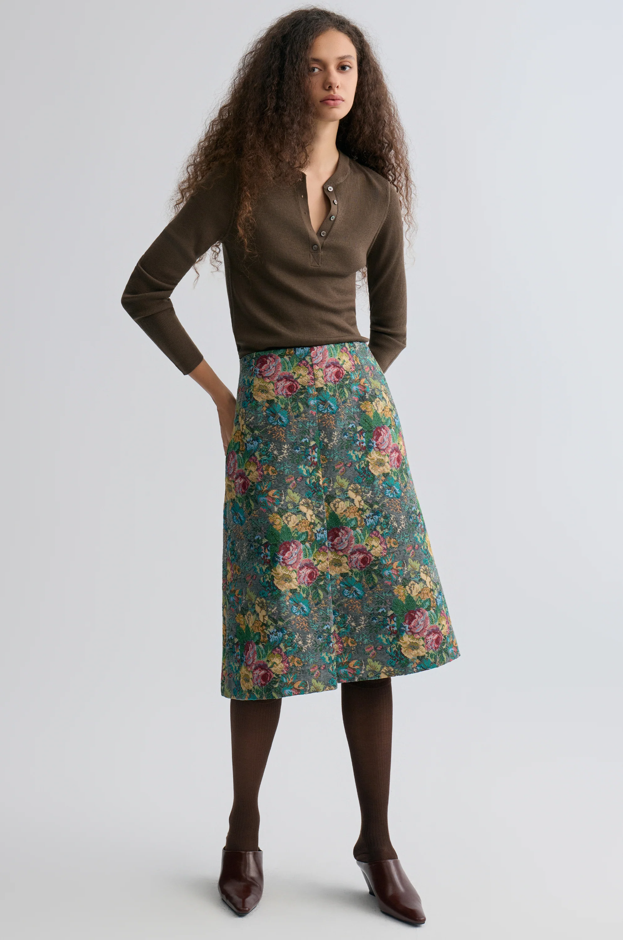 Rosetta Jacquard Skirt Grey - Image 5