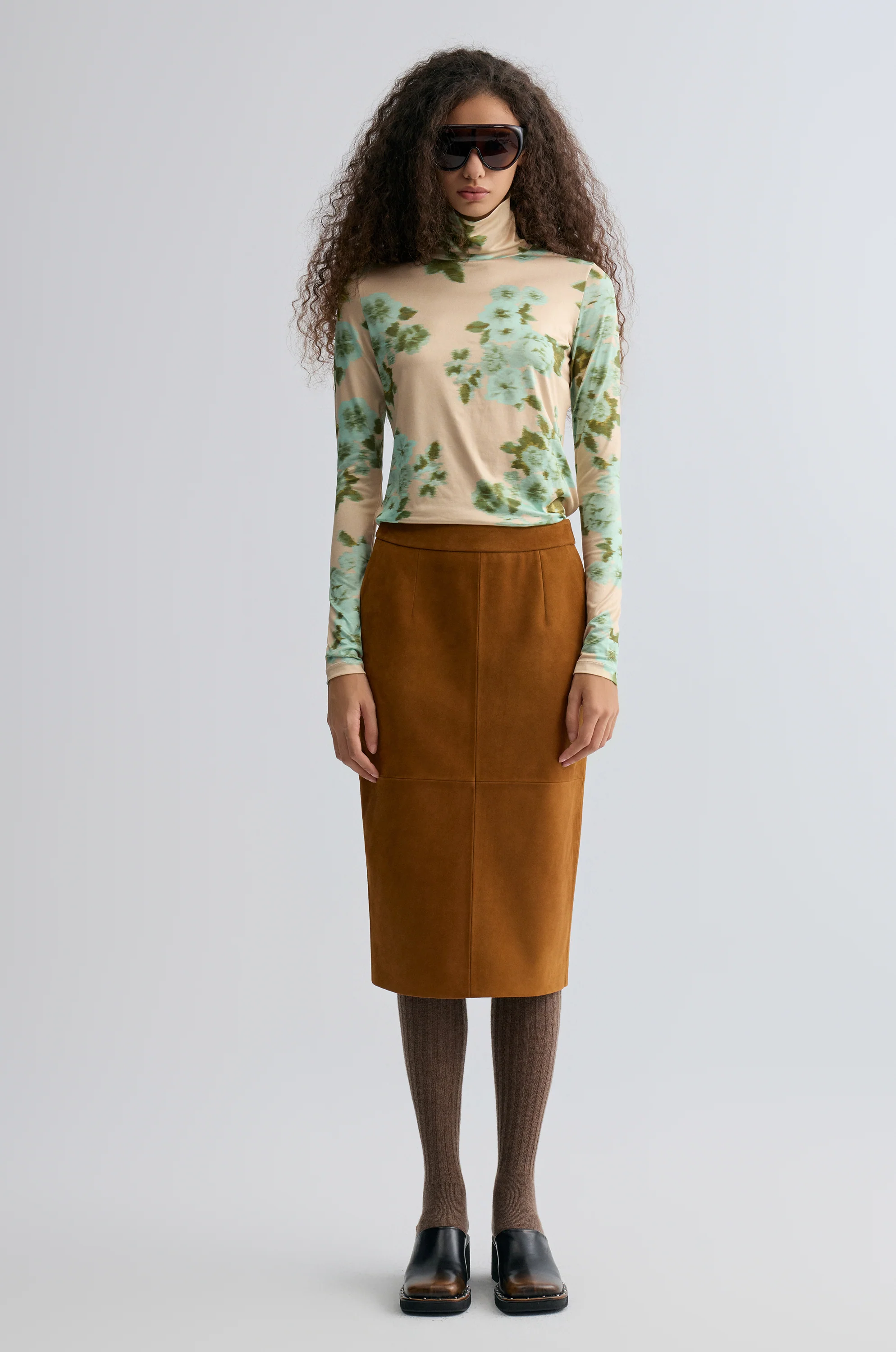 Rosetta Long Sleeve Turtleneck Top Beige - Image 3