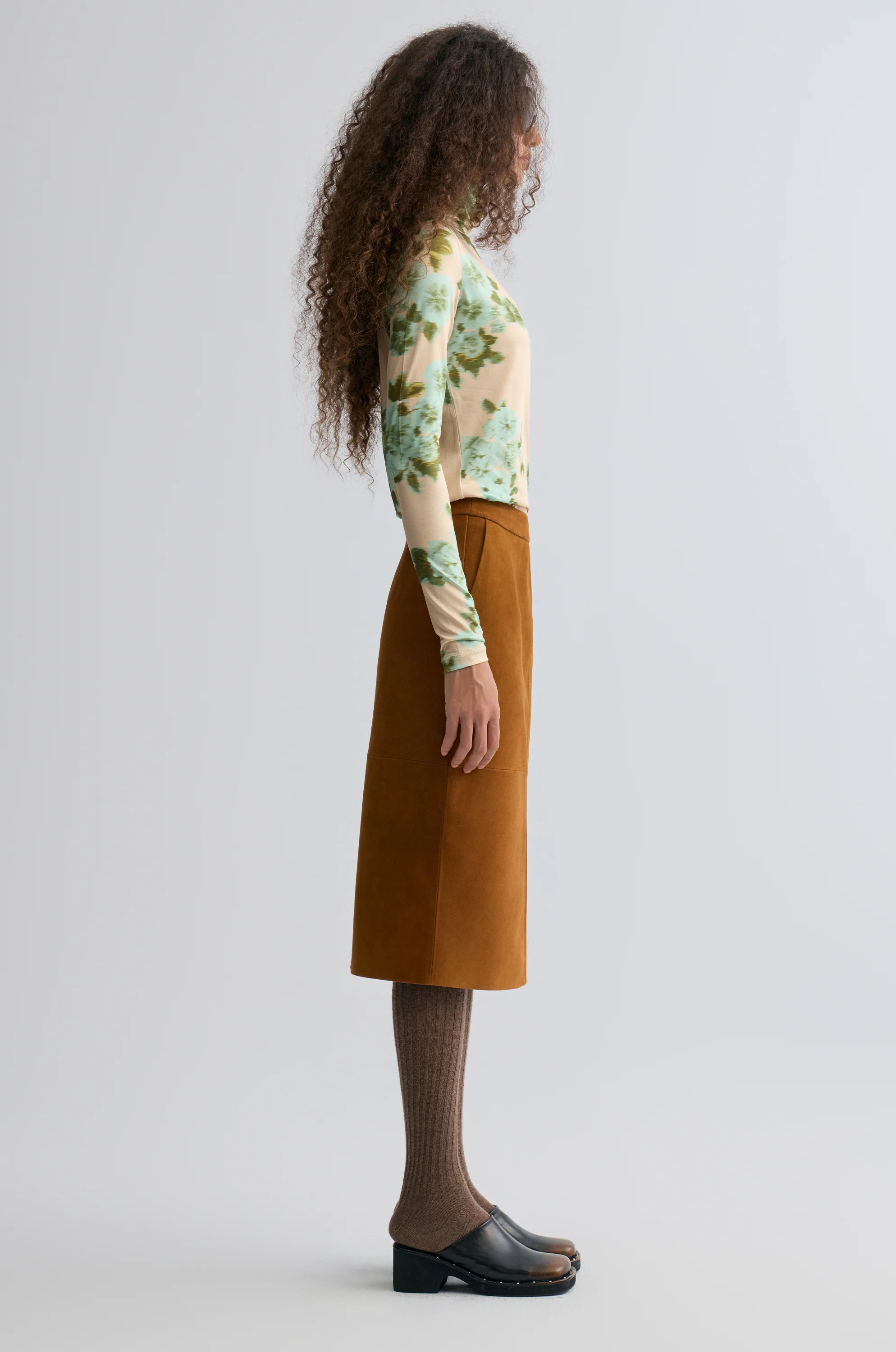 Rosetta Long Sleeve Turtleneck Top Beige - Image 4