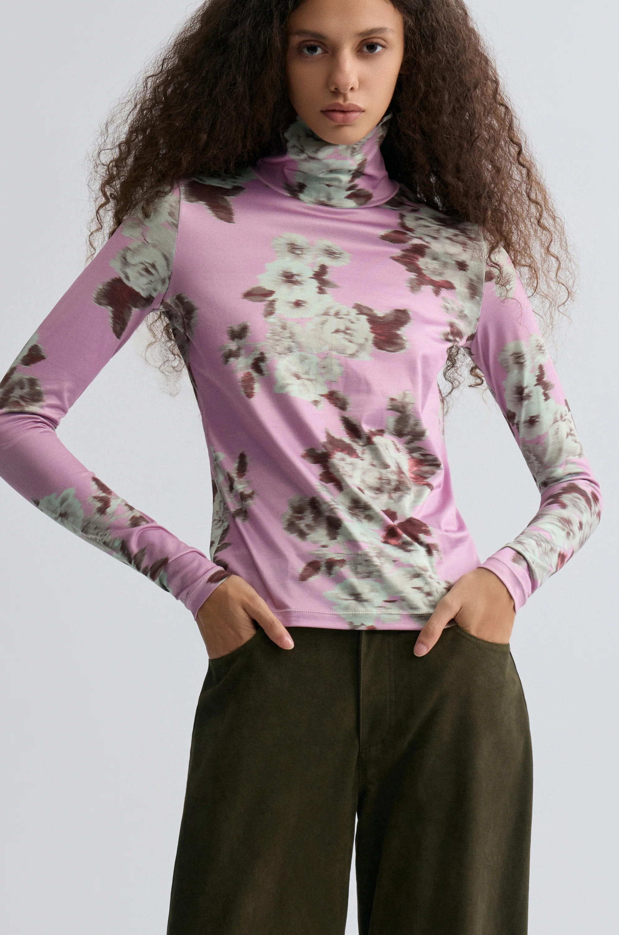 Rosetta Long Sleeve Turtleneck Top Mauve - Image 5
