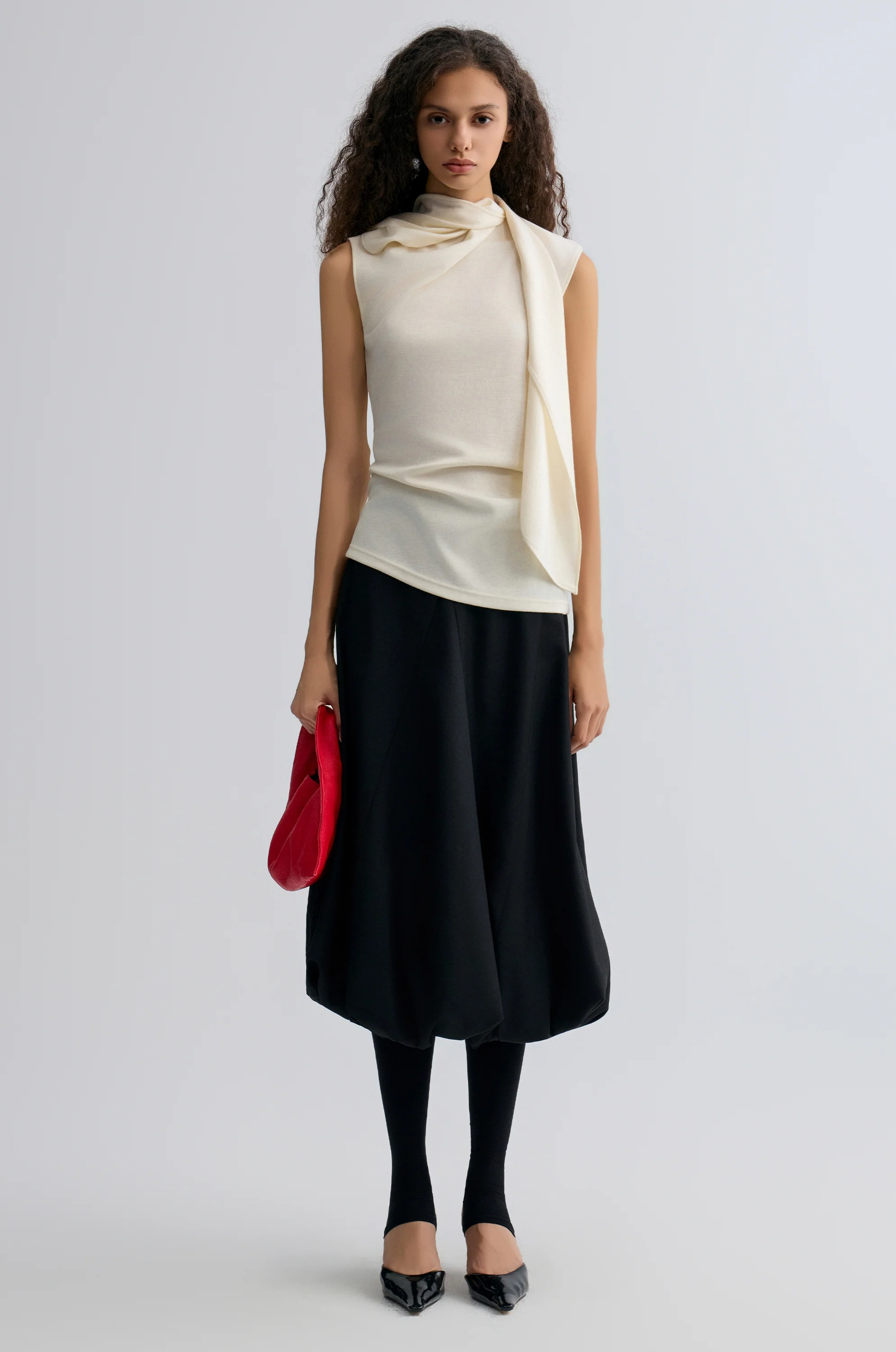 Scarf Wool Top Cream - Image 3