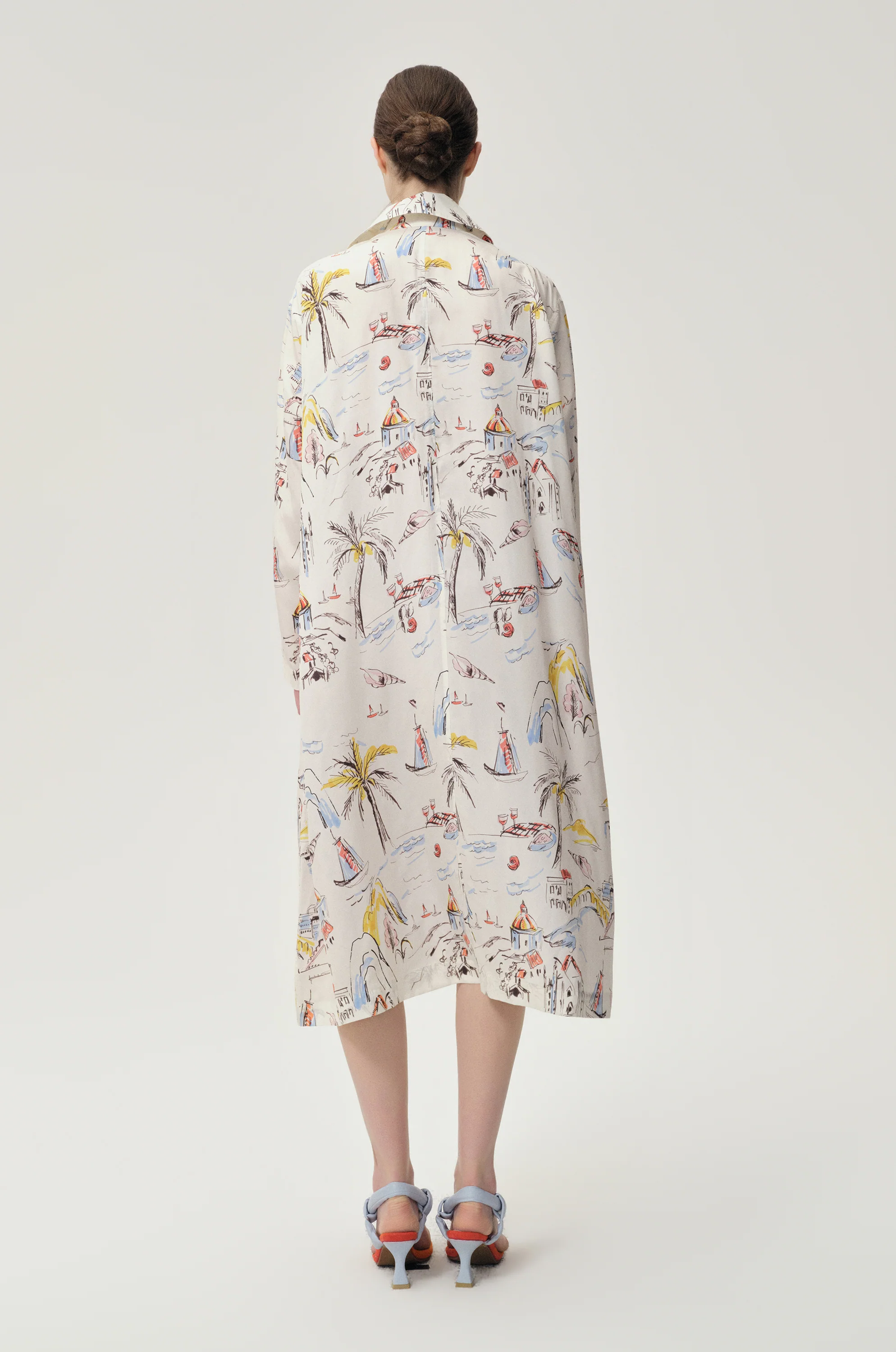 Sieste Printed  Silk-blend Trench - Image 5