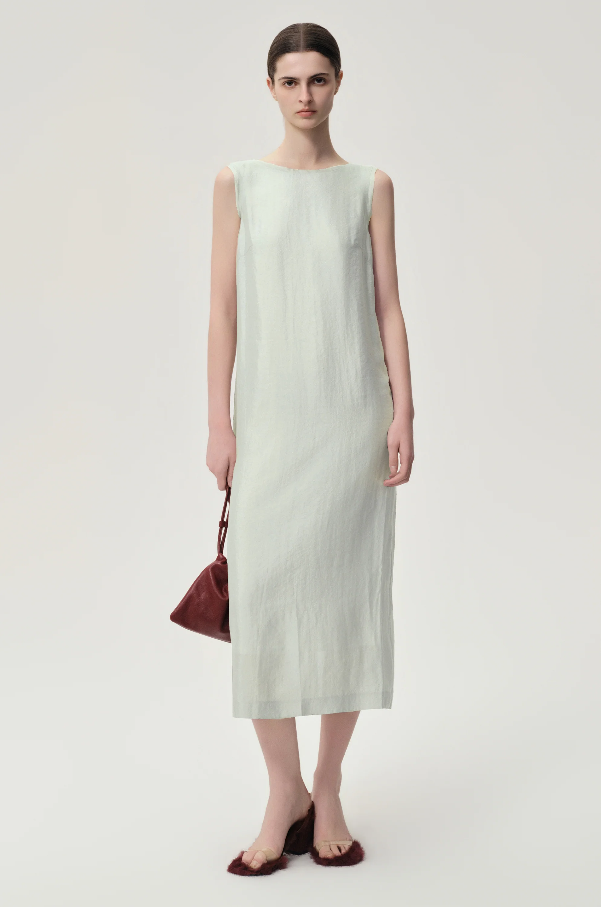 Sleeveless Open-back Maxi Dress Dust Mint