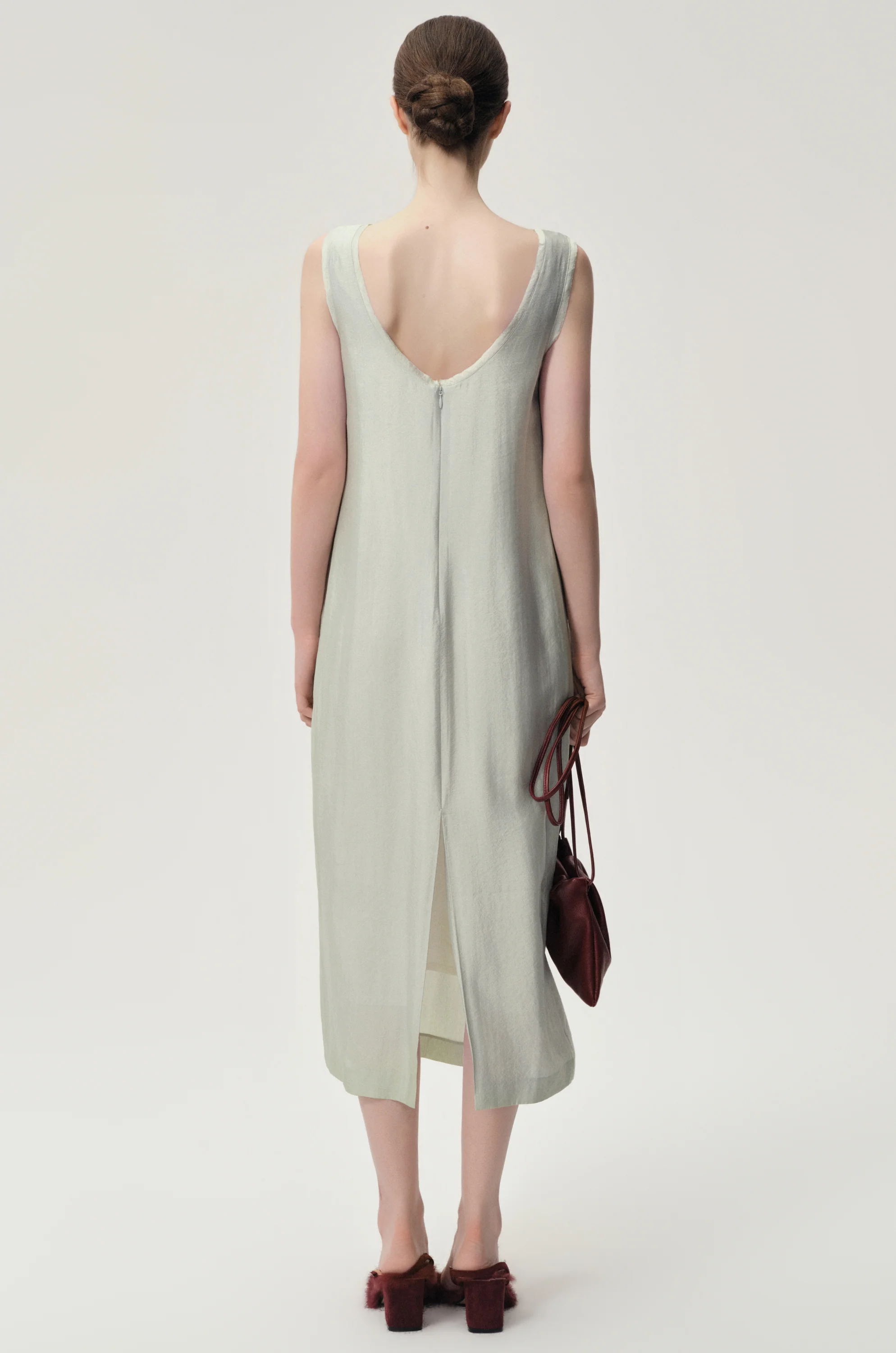 Sleeveless Open-back Maxi Dress Dust Mint - Image 2