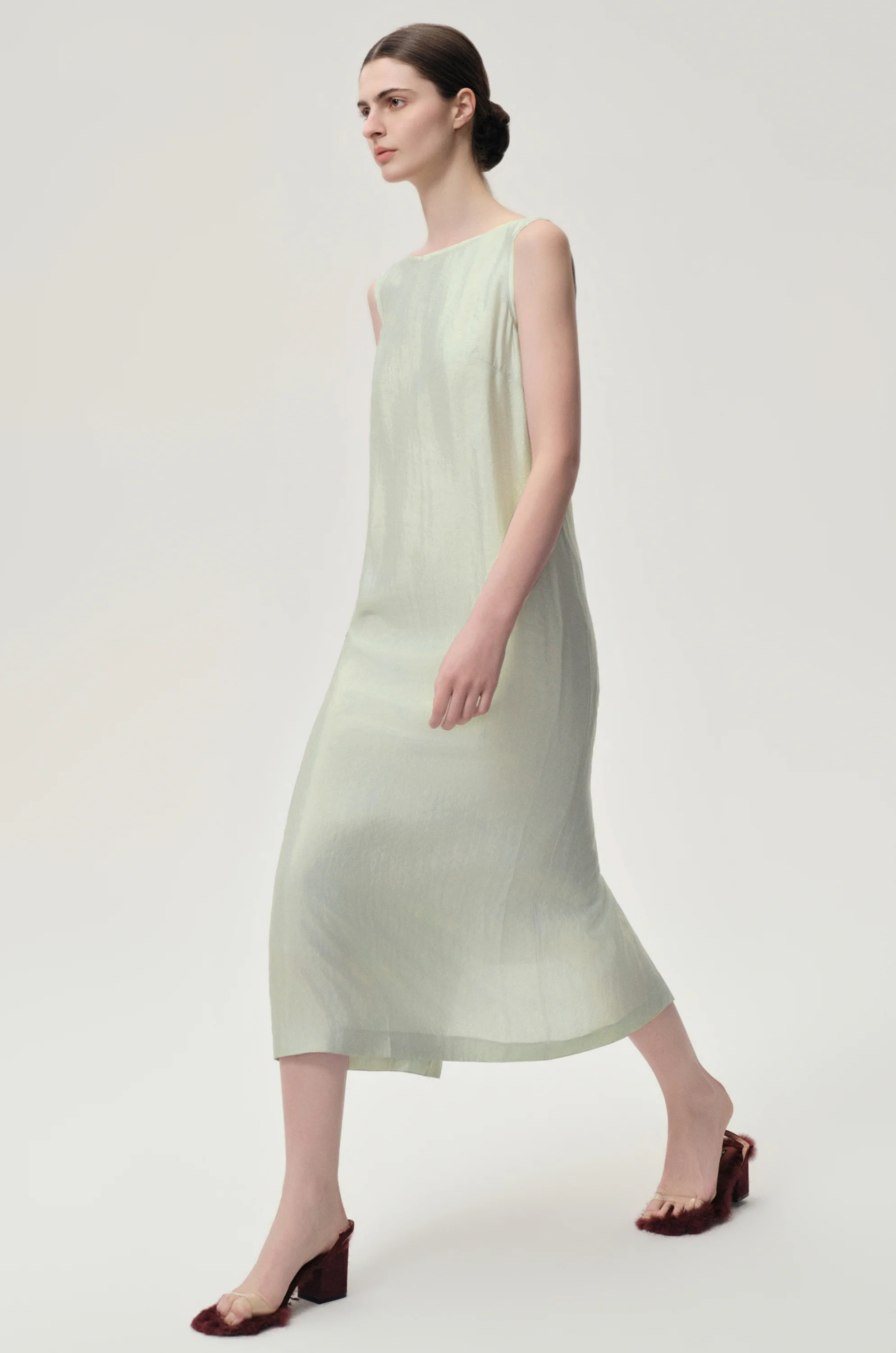 Sleeveless Open-back Maxi Dress Dust Mint - Image 3