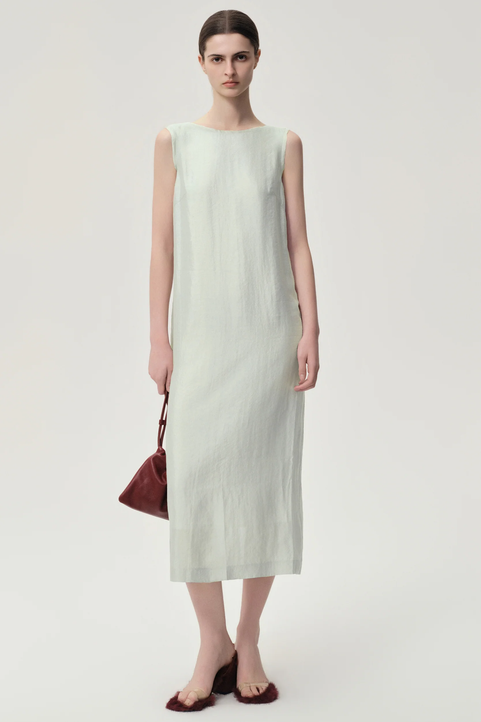 Sleeveless Open-back Maxi Dress Dust Mint - Image 6