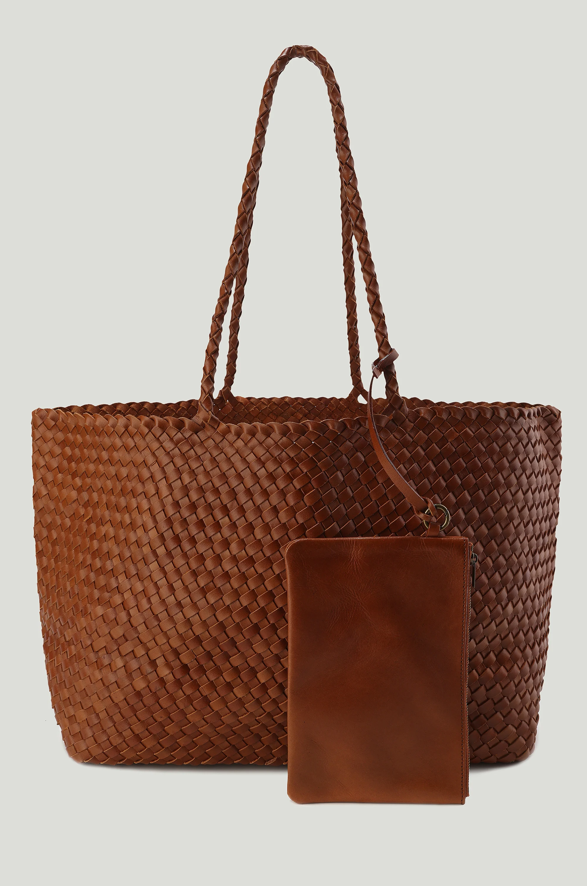 Soleil Woven Large Tote Camel - Image 3