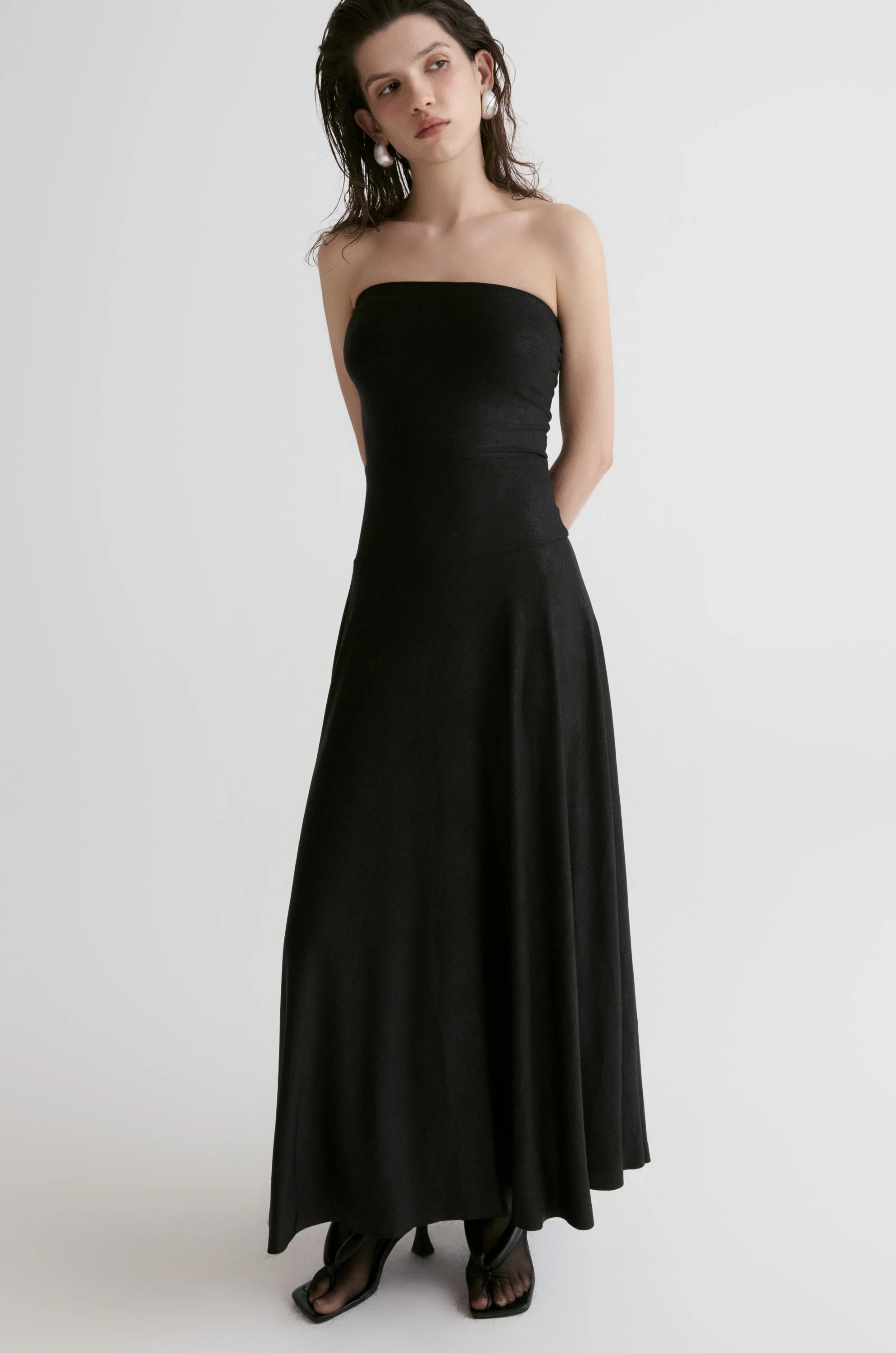 Strapless Jersey Maxi Dress - Image 8