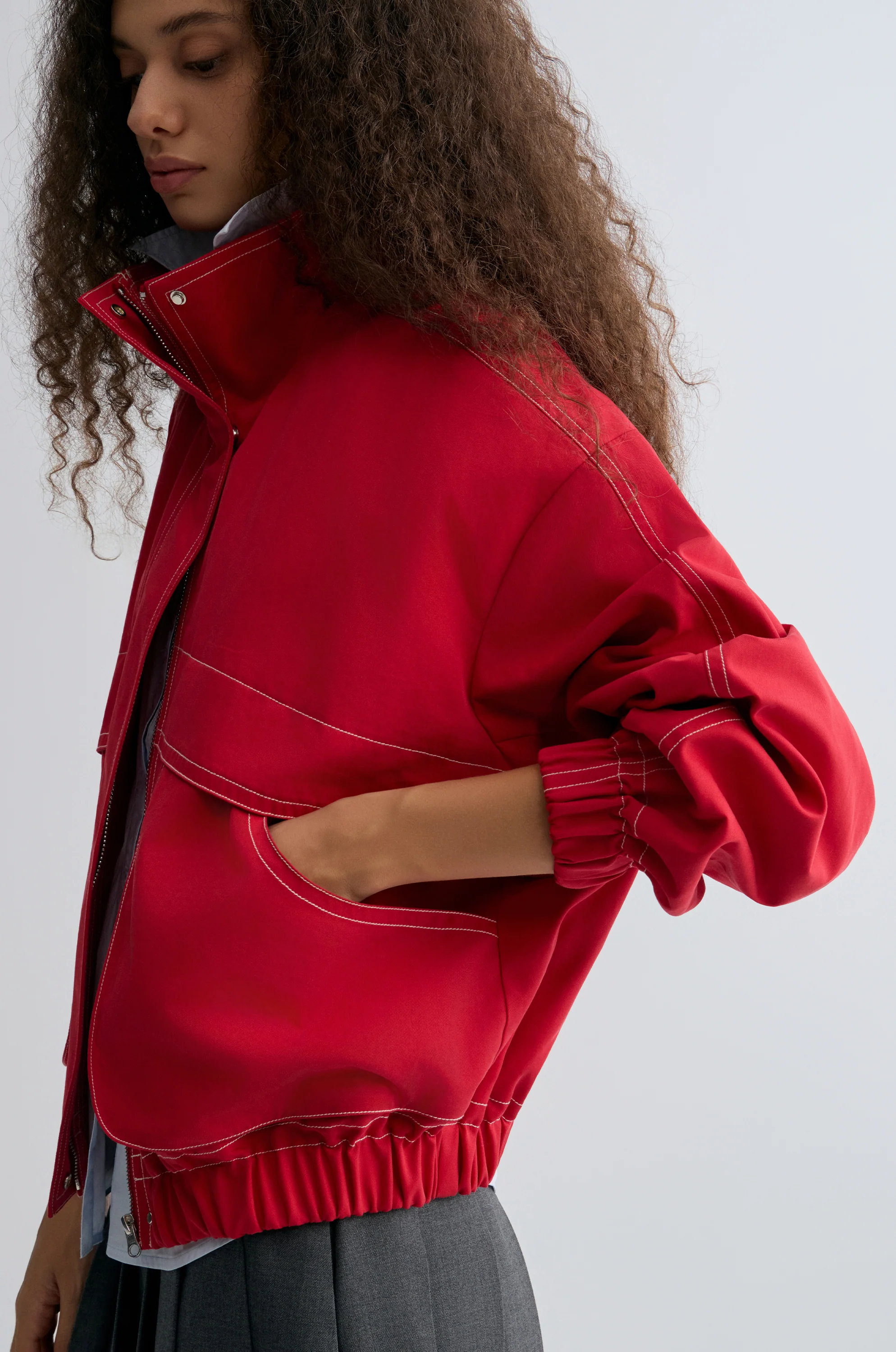 Weekend Flight Parachute Jacket Scarlet - Image 10