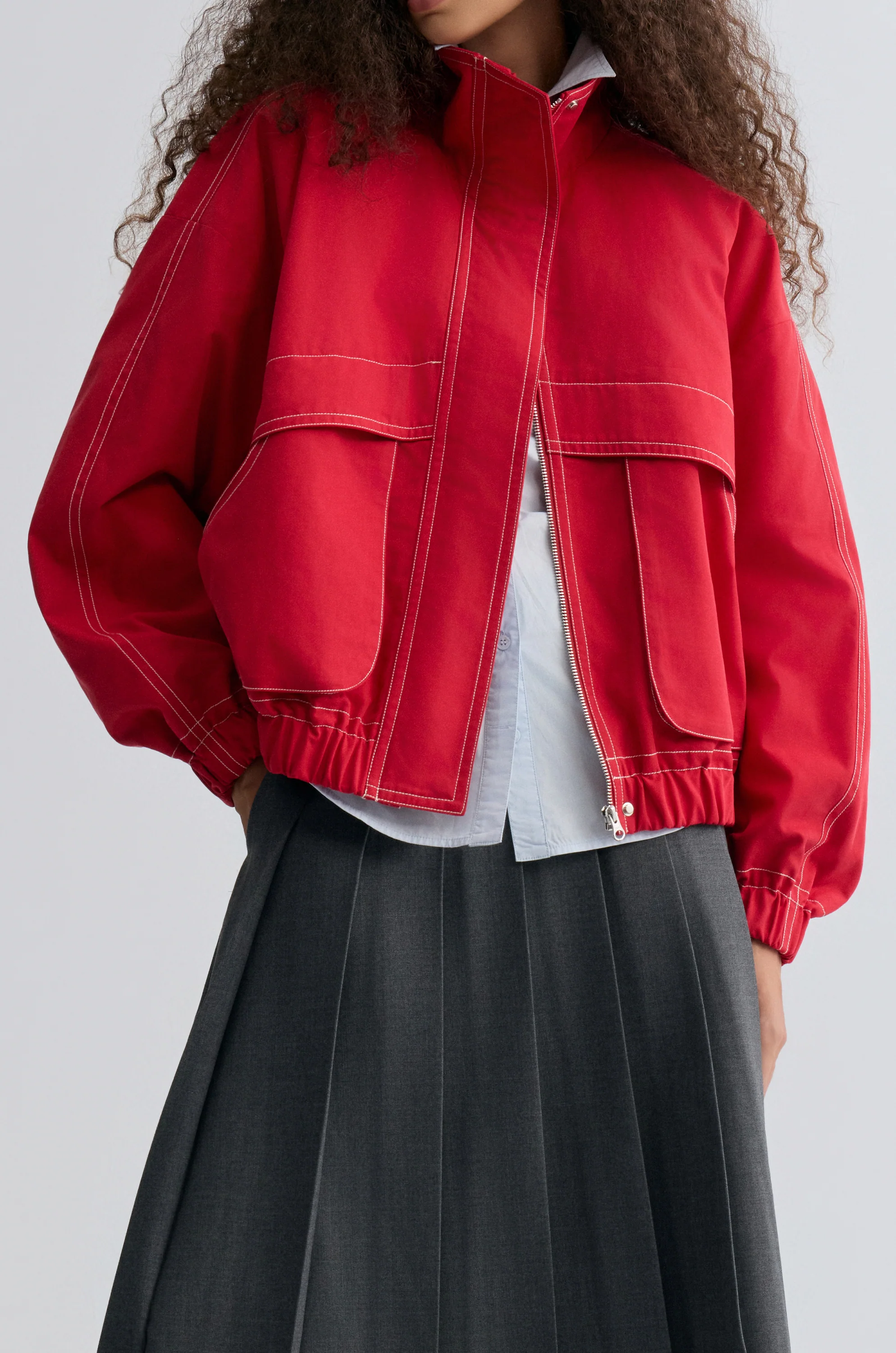 Weekend Flight Parachute Jacket Scarlet - Image 7