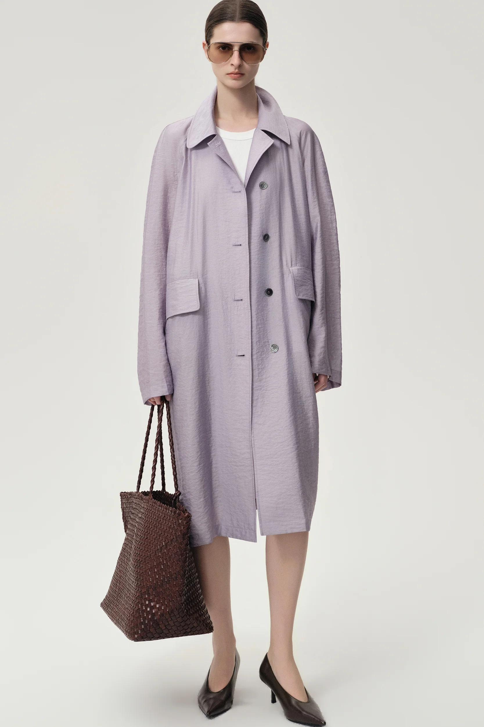 Zephy Trench Purple Ash